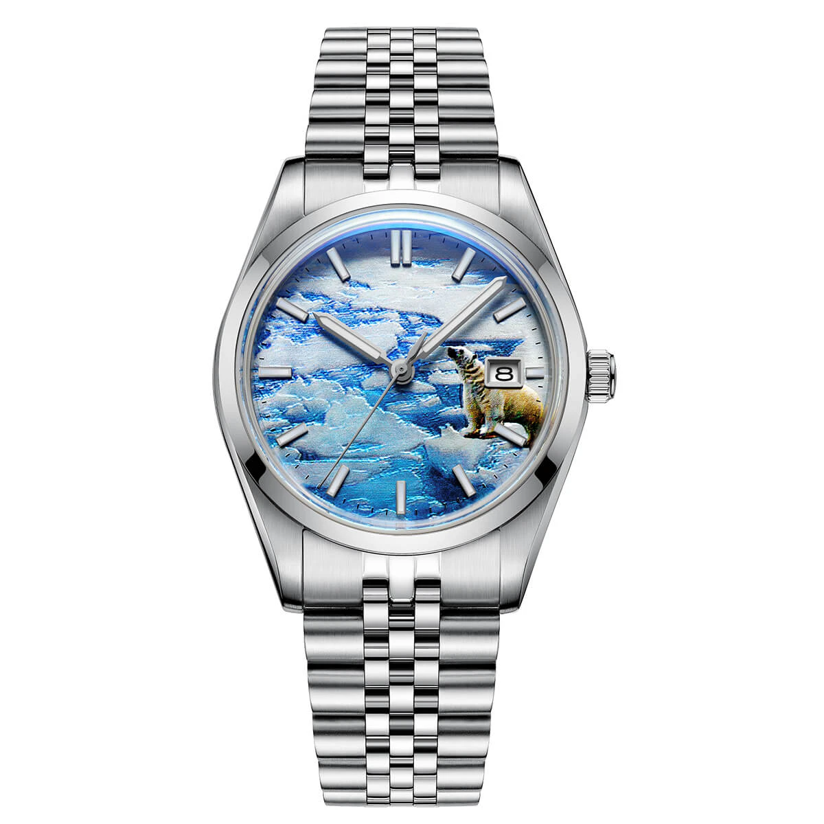 Addiesdive 39mm 3D Glacier Polar Bear Dial Automatic Watch (AD2042)