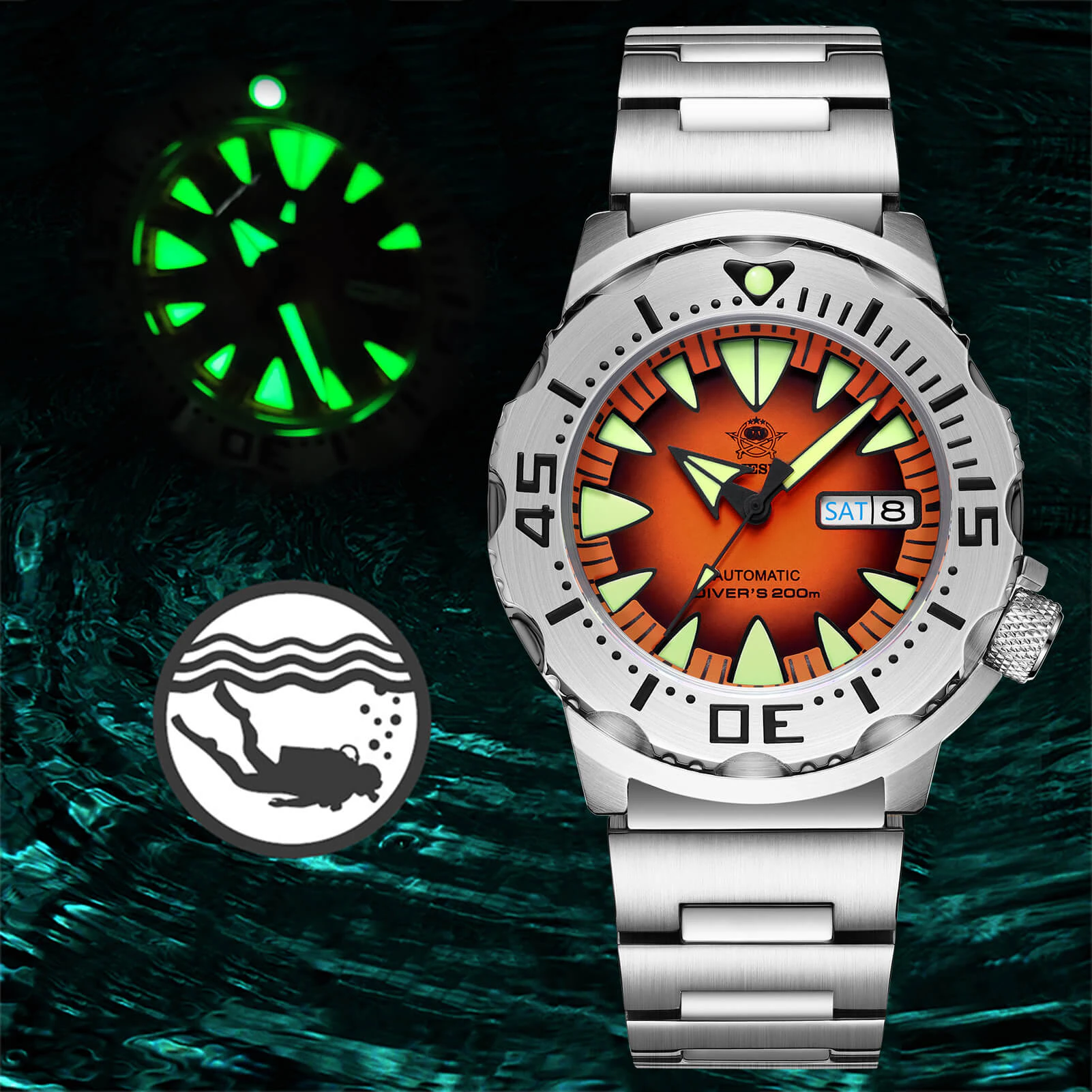 Addiesdive Monster Men's Diver Automatic Watches