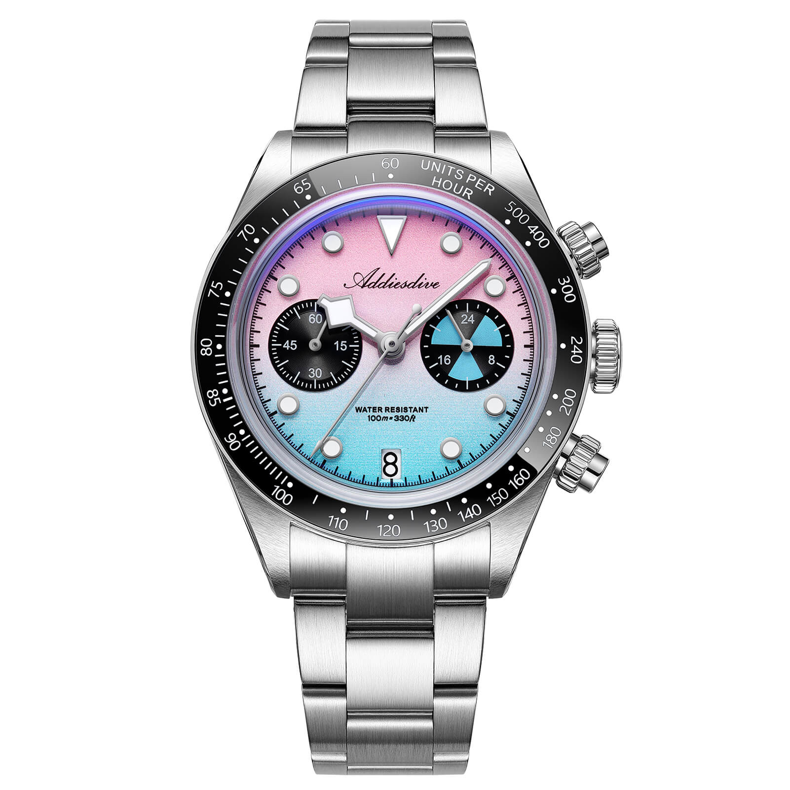 Addiesdive 40mm VK64 Quartz Chronograph Gradient Dial Watch AD2559