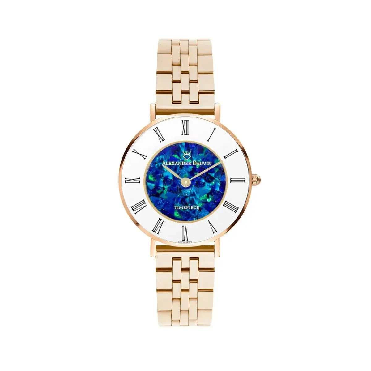 Alexander Dauvin Le Petite Ridge Blue Opal Watch – 28mm