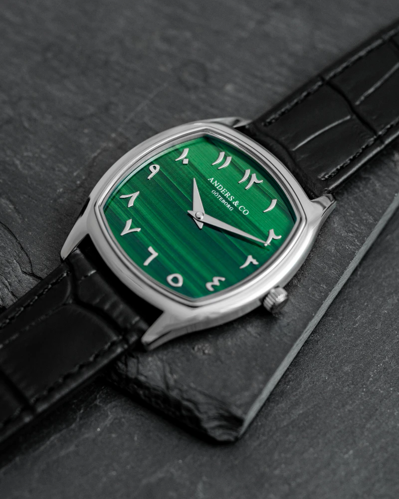 Anders & Co. Timepieces AC2 Volcán Malachite Eastern Arabic Numerals