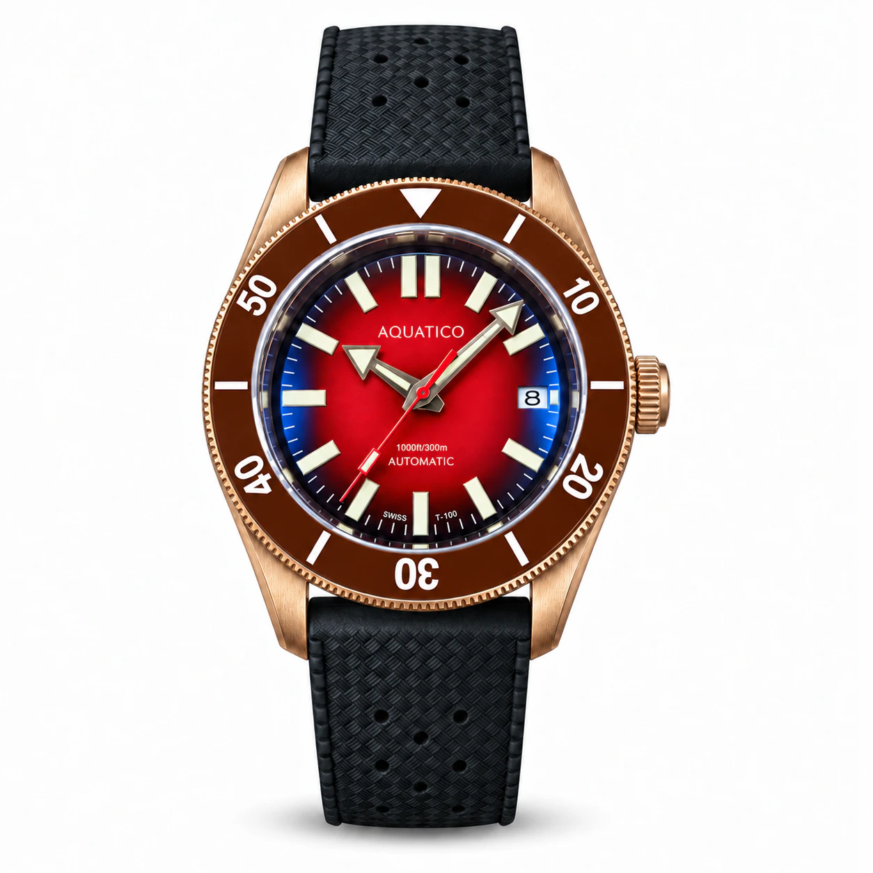 Aquatico Bronze Redstorm Tritium Dive Watch (chocolate-brown ceramic bezel)