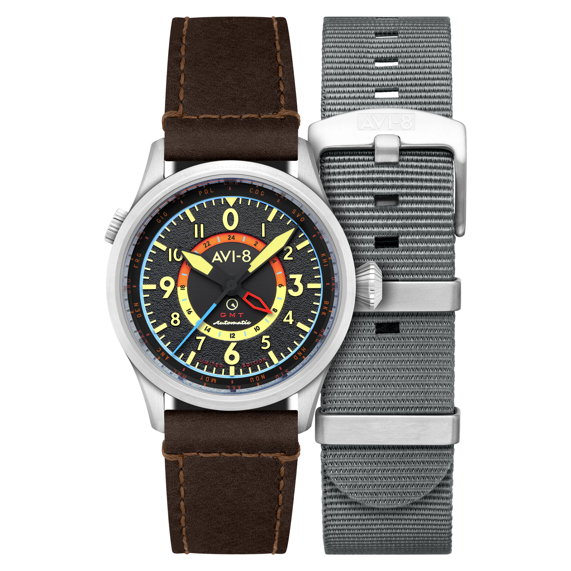 AVI-8 Flyboy Wingman Worldtimer GMT Automatic