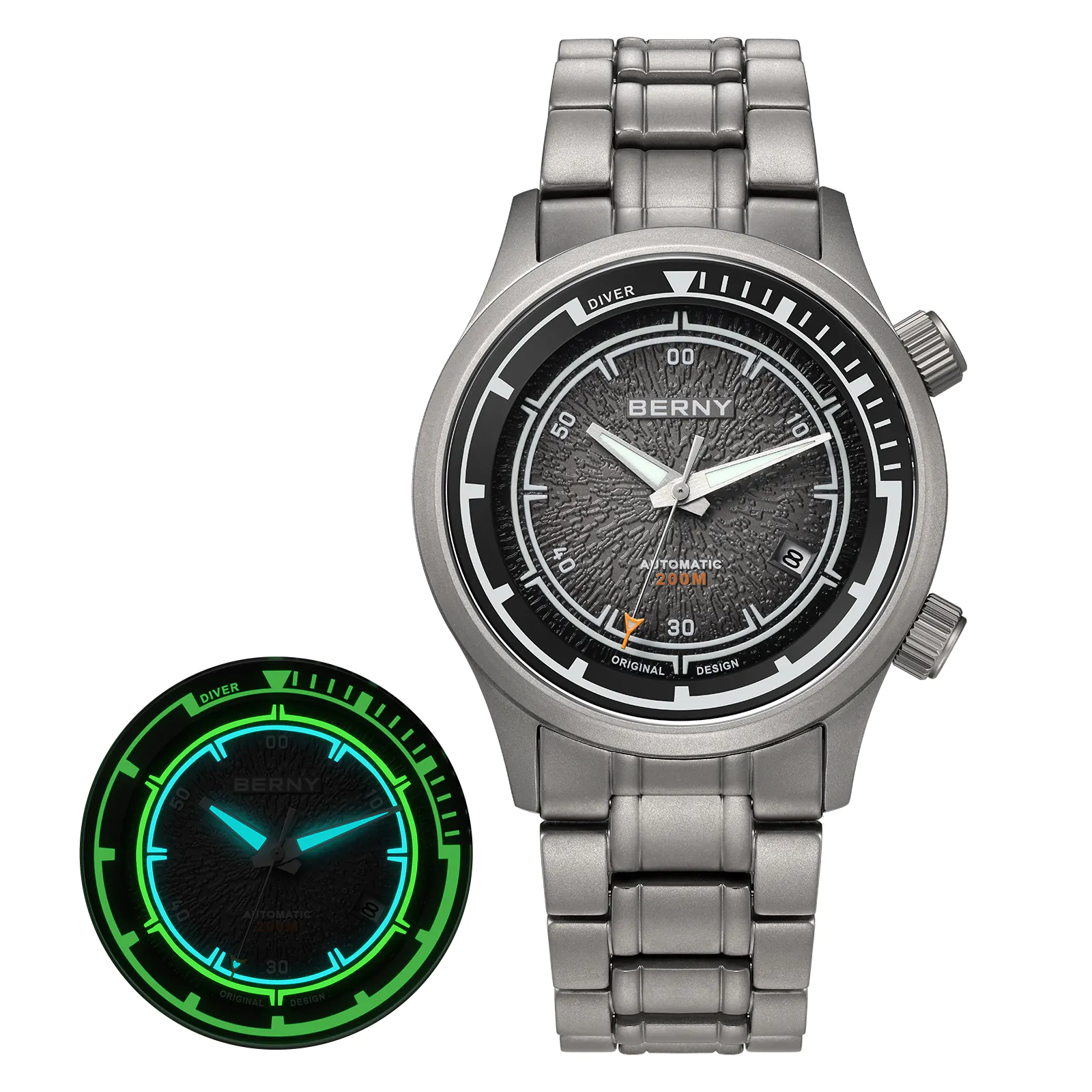 BERNY BERNY-Men Automatic Titanium Diver Watch-AMT159MS