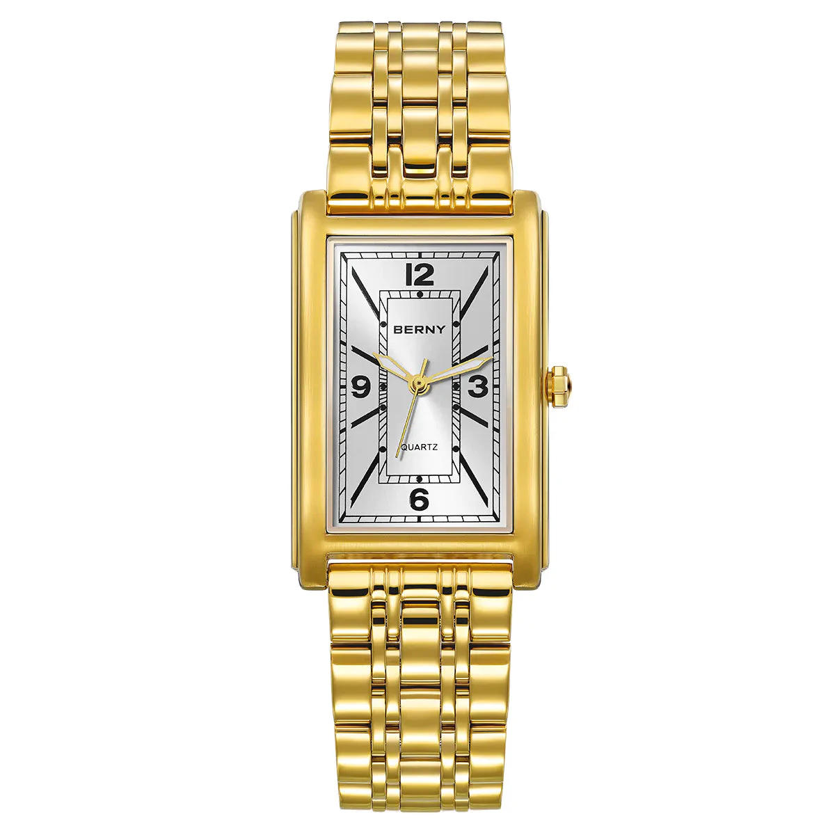 BERNY BERNY-Men Quartz Rectangular Gold Watch-2934