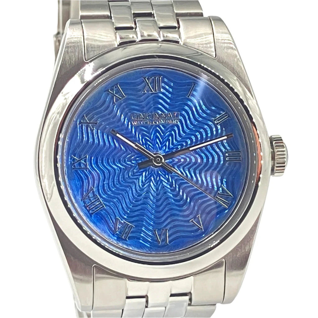 Cincinnati Watch Company Blue enamel over Guilloché