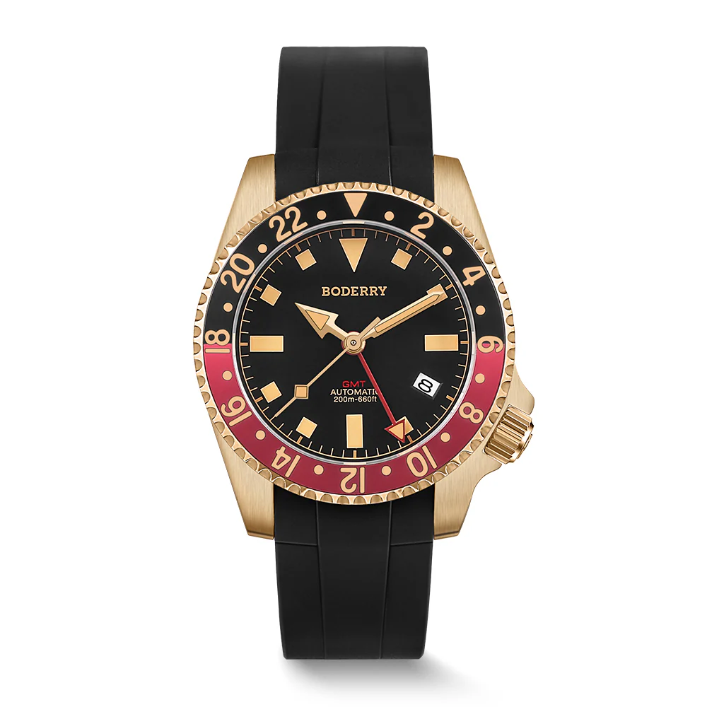 Boderry ADMIRAL GMT - 200M Waterproof Bronze Automatic Diver Watch