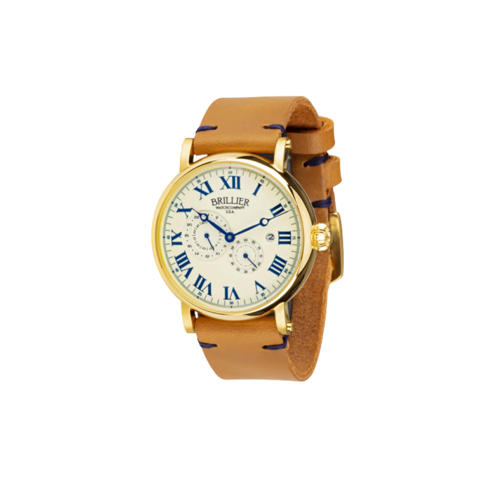 Brillier Classic Mechanical Automatic. 43 mm Case, Ivory Dial with Roman Numerals