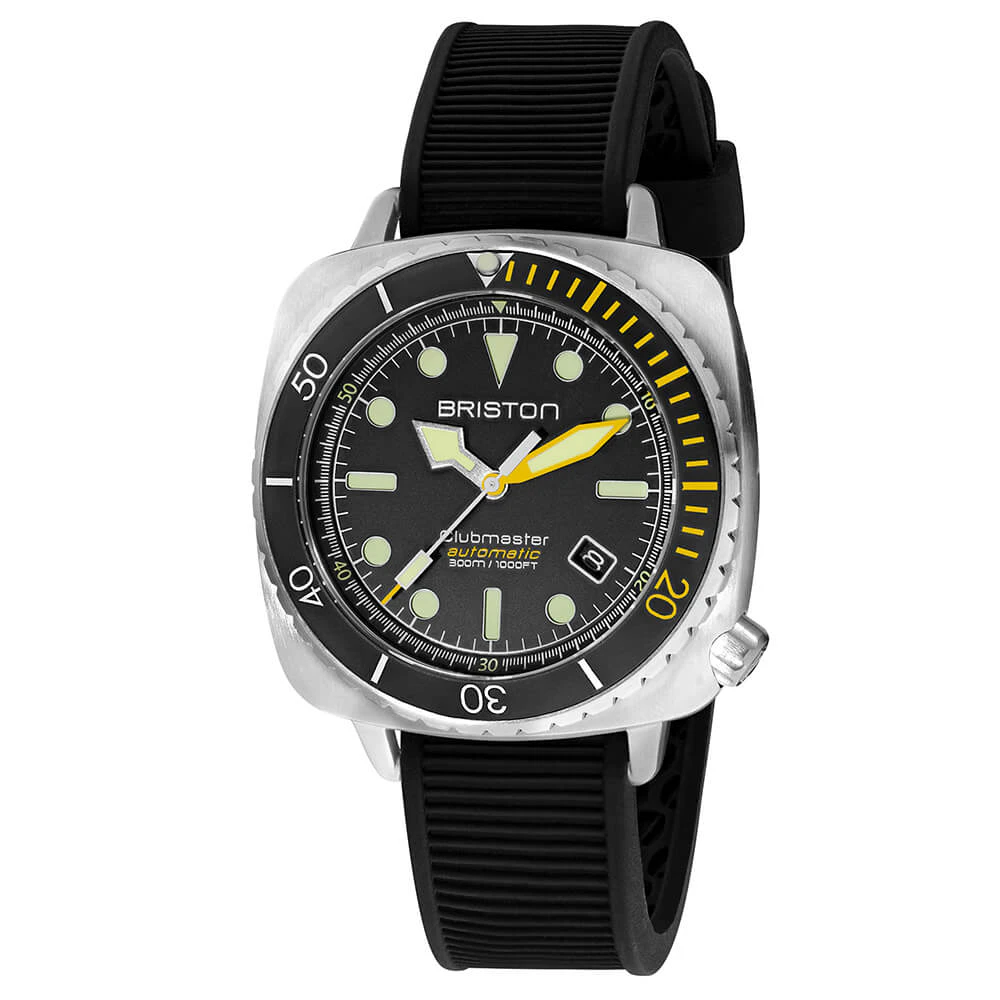 Briston Clubmaster Diver Pro - Acier - Noir/Jaune