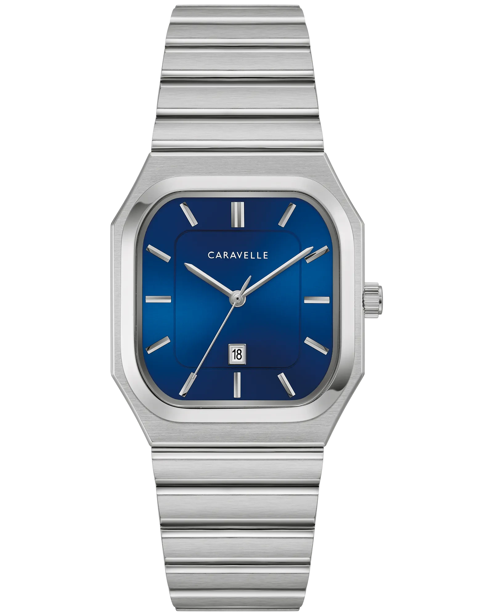 Bulova Blue Dial Stainless Steel Bracelet Vintage Dress 43B176