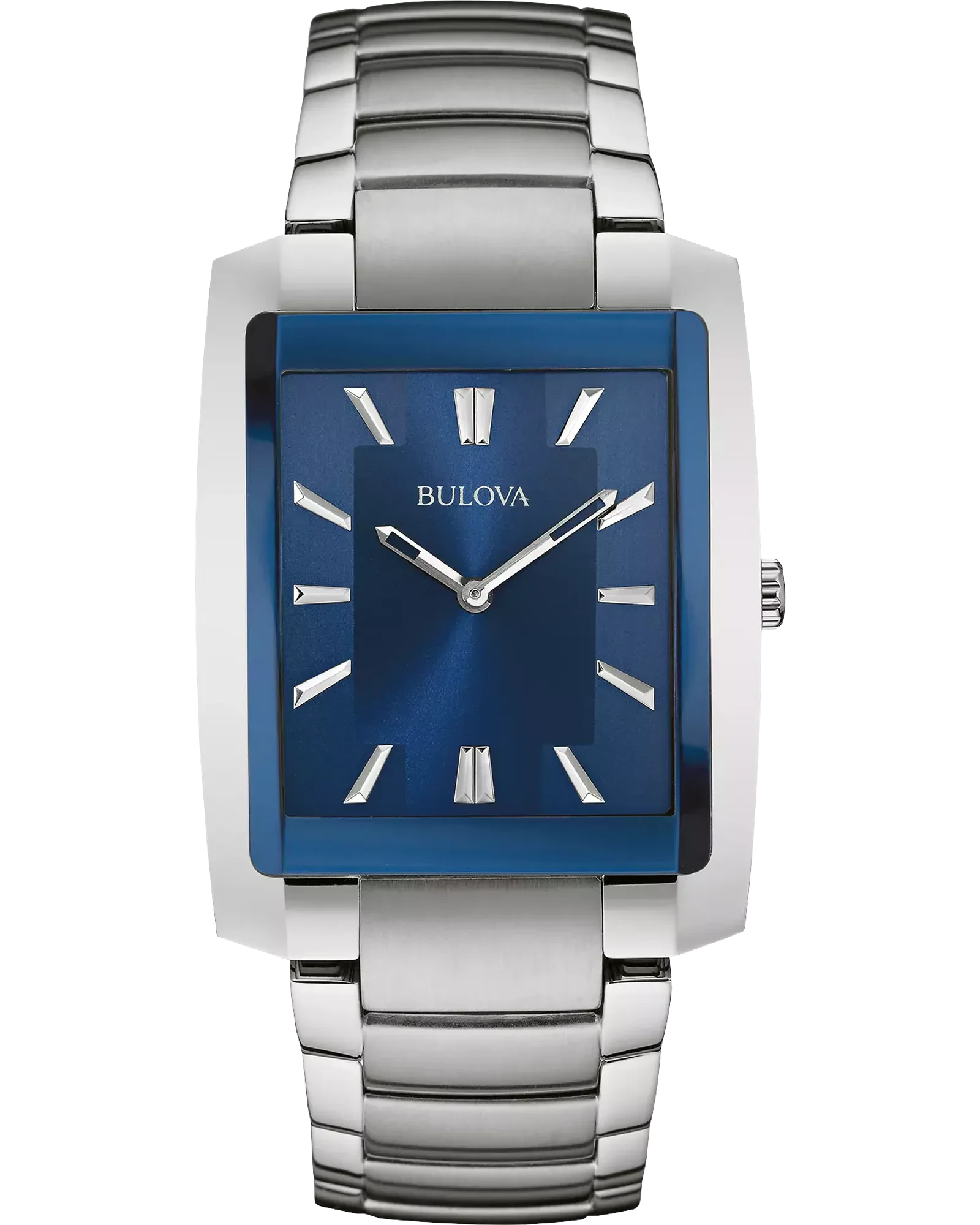 Bulova Classic Men's Square Blue Dial Classic Stainless Steel Watch