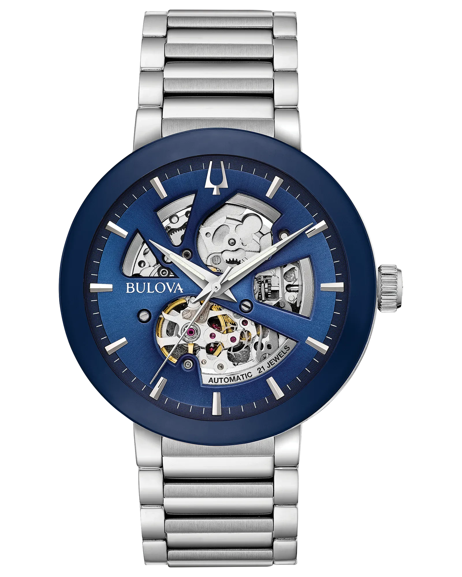 Bulova Futuro Men's Blue Dial Stainless Steel Modern Watch