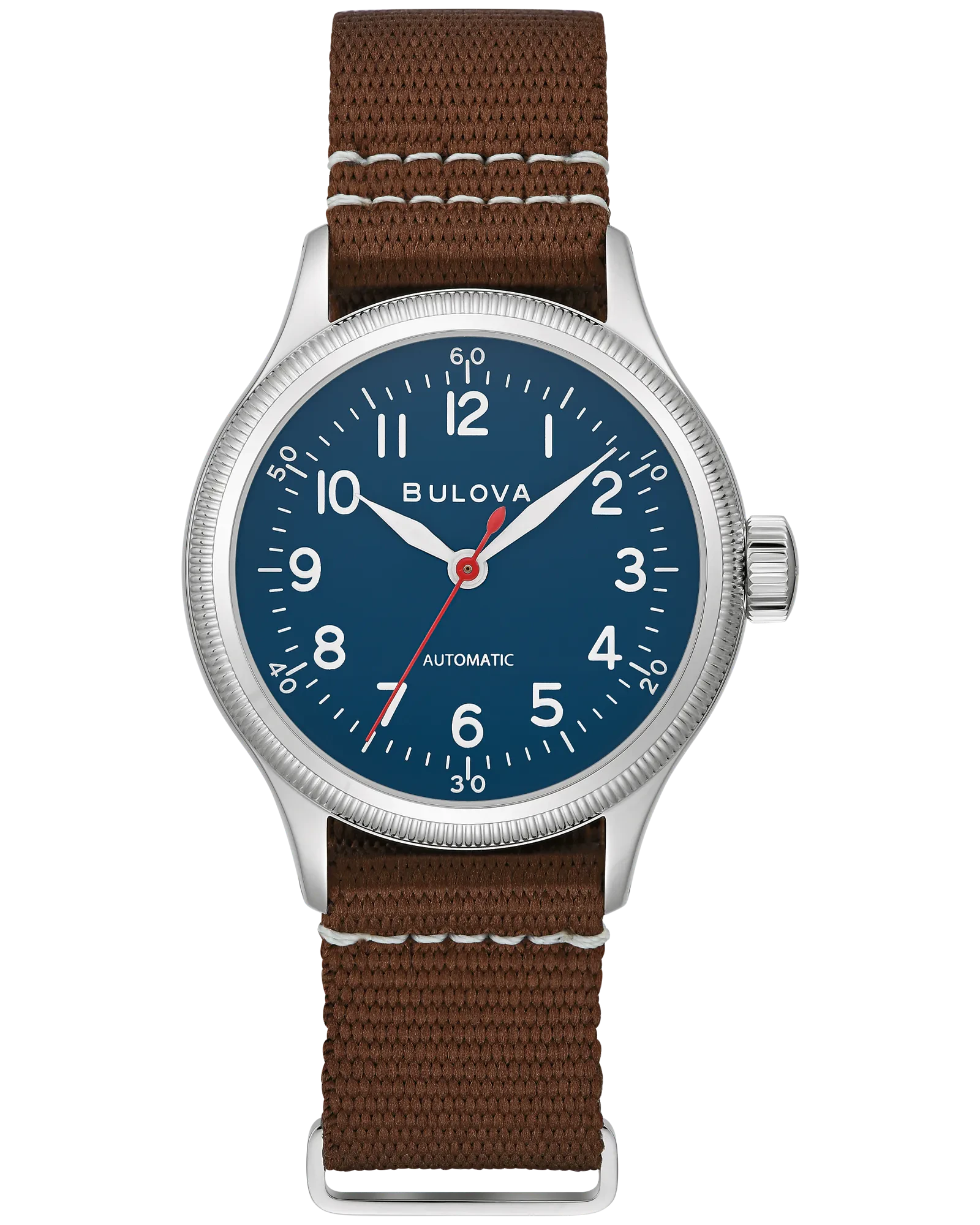 Bulova Blue Dial Nylon Strap A-11 Hack Watch 96A282
