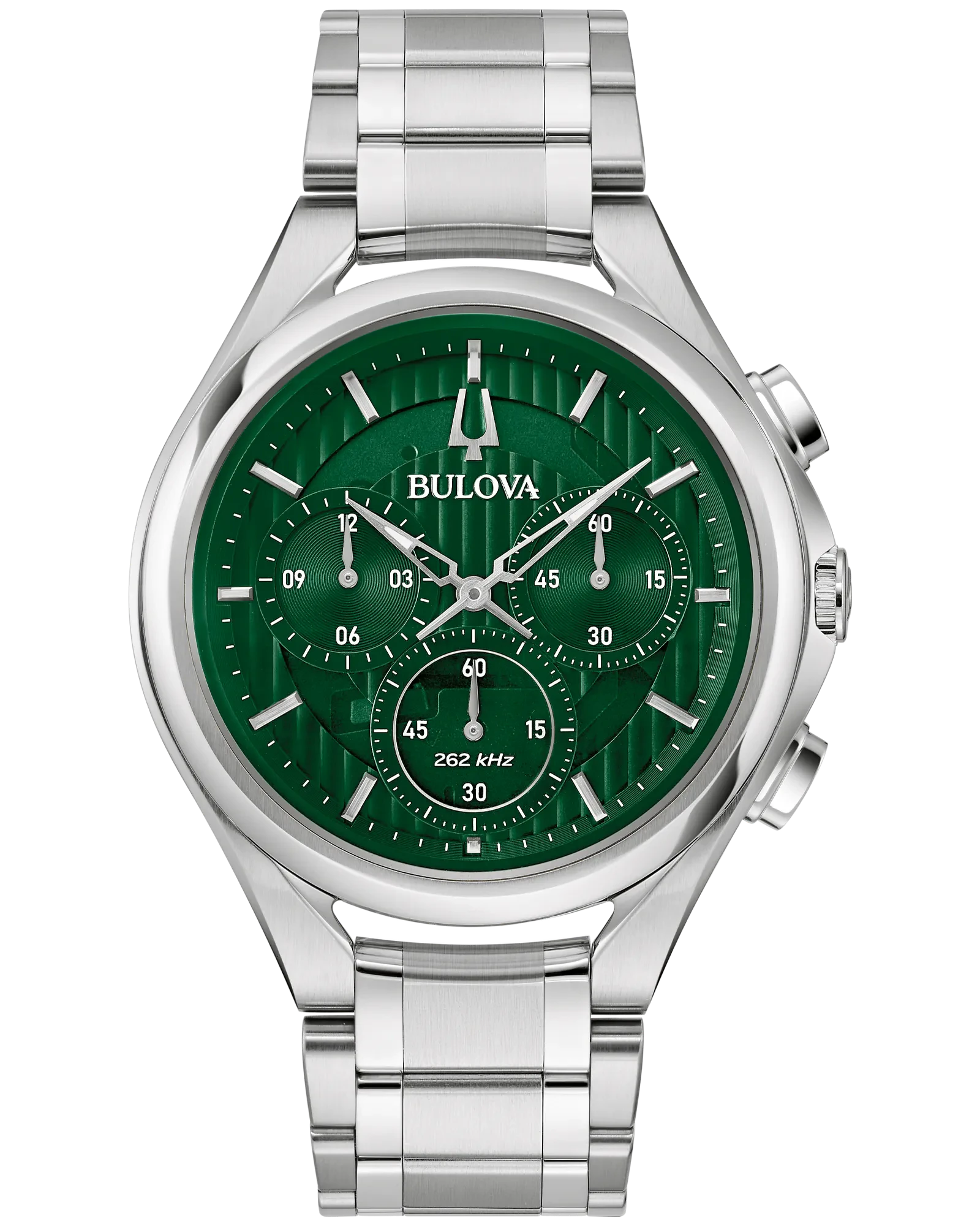 Bulova Green Dial Stainless Steel Bracelet CURV 96A297