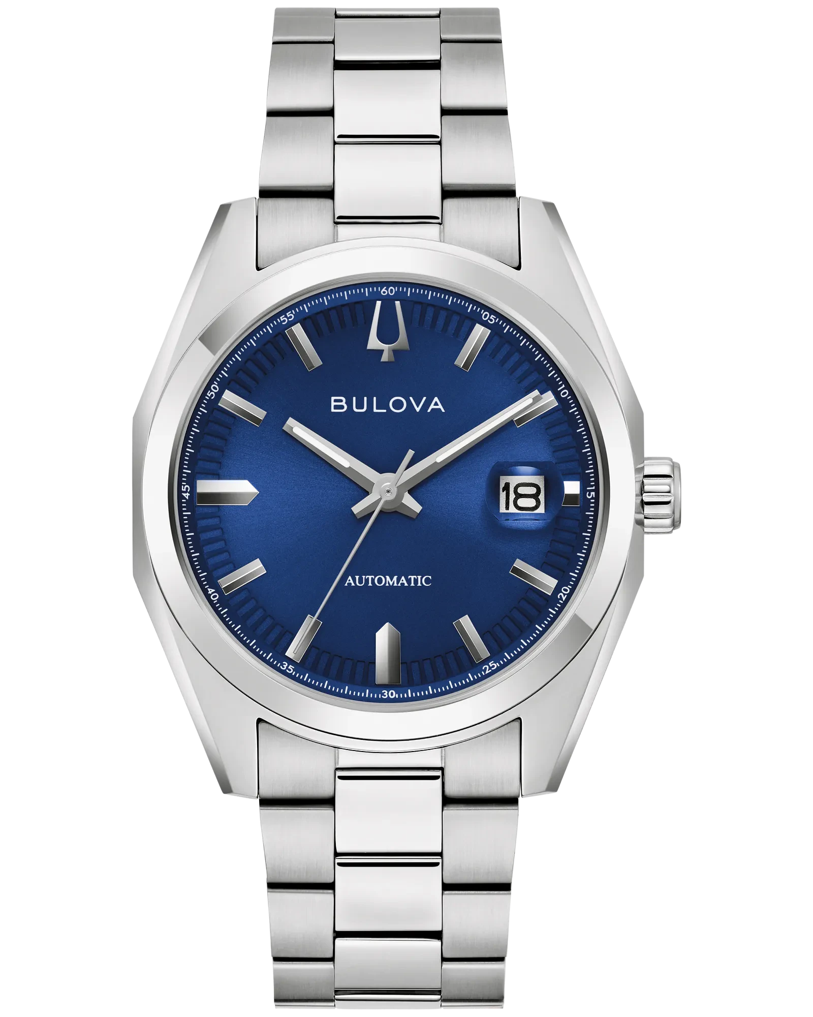 Bulova Blue Dial Stainless Steel Bracelet Surveyor 96B436