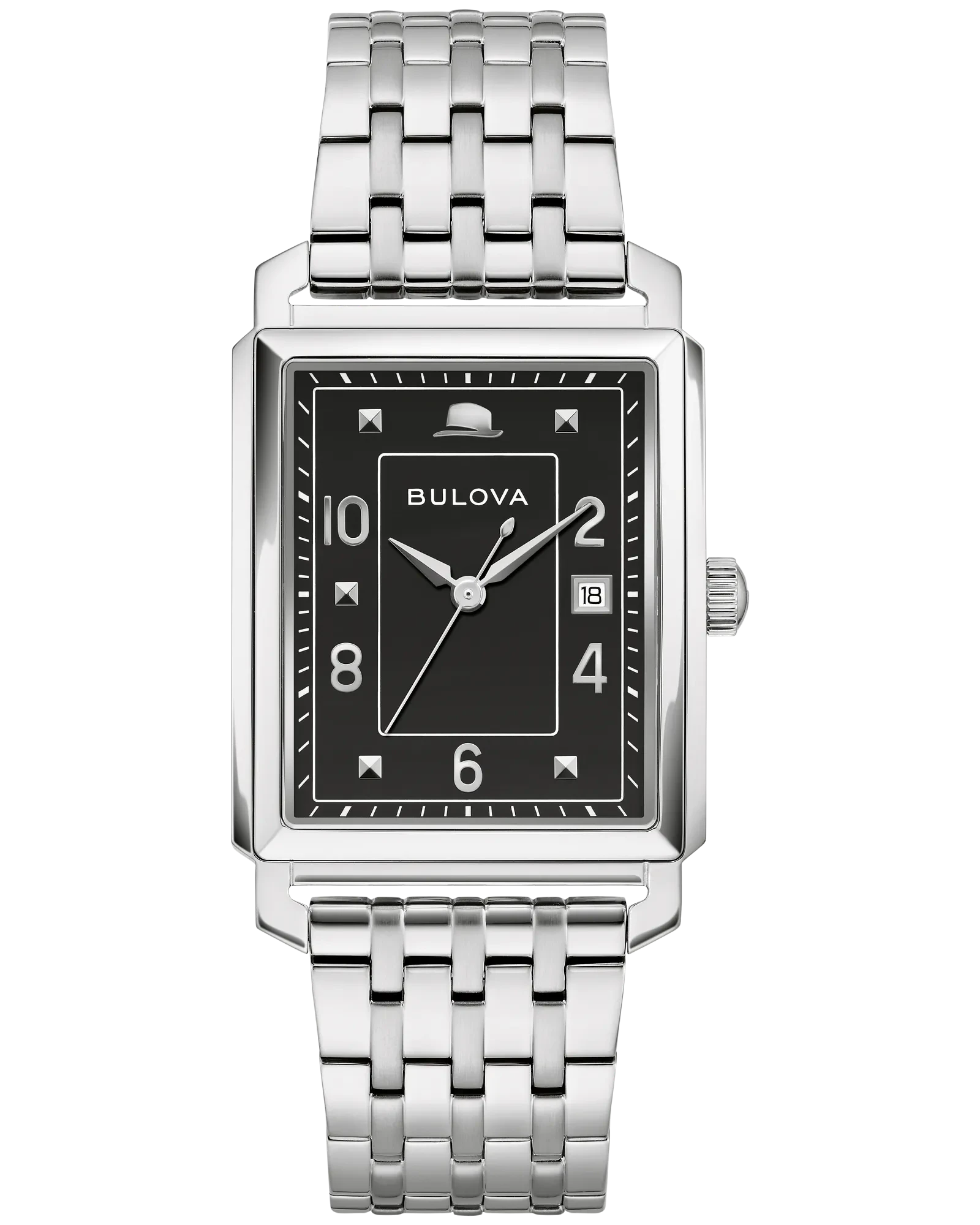 Bulova Black Dial Stainless Steel Bracelet The Very Thought Of You 96B461