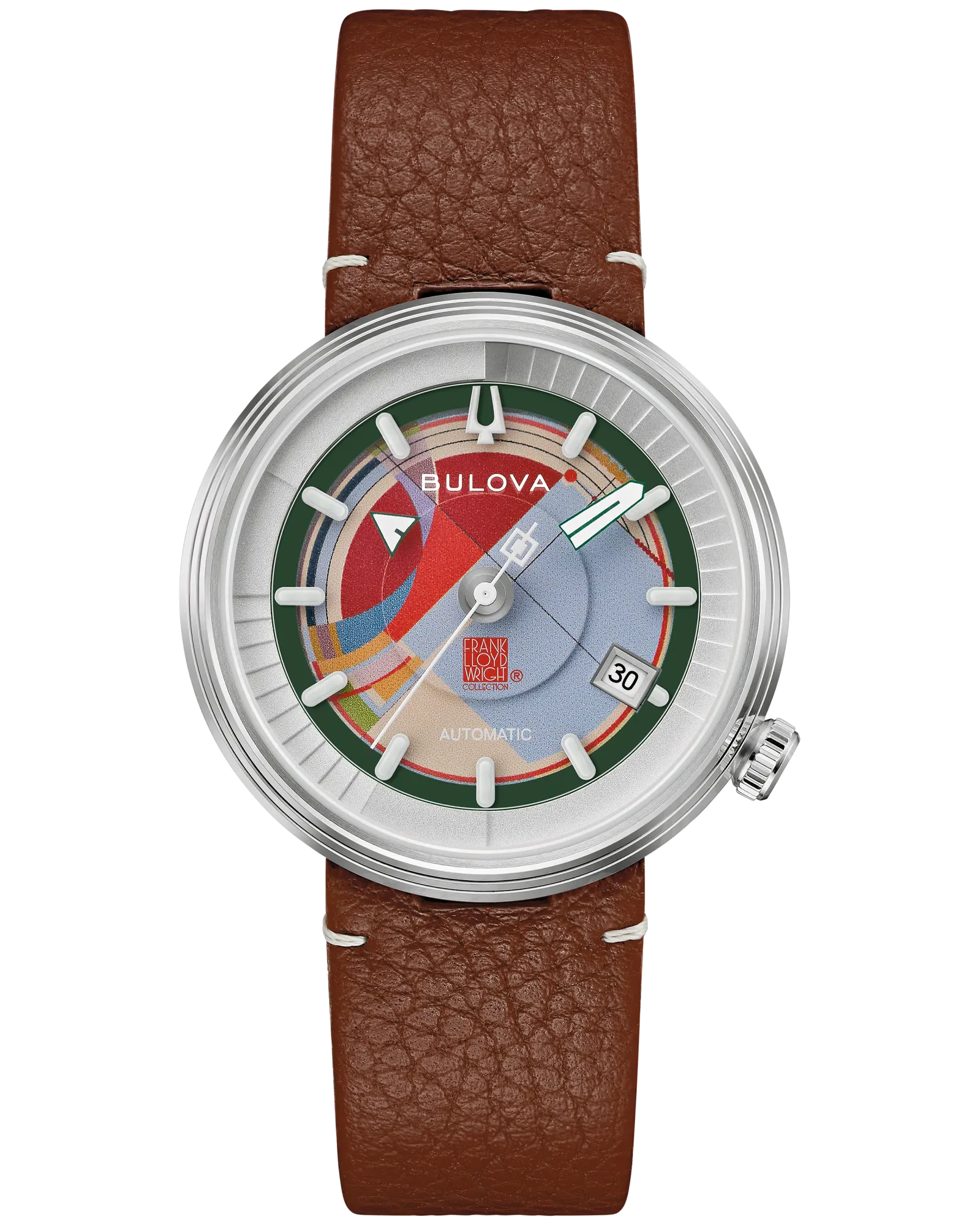 Bulova Green Dial Leather Strap David and Gladys Wright House 96B486