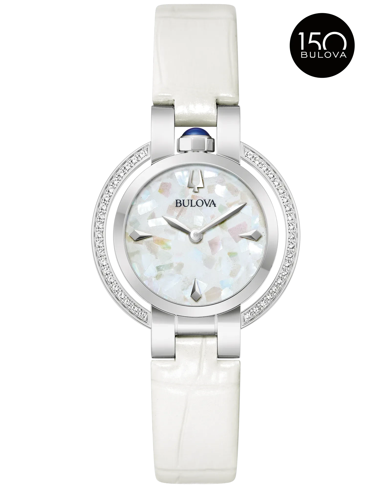 Bulova White Dial Leather Strap Rubaiyat Winter 96R254