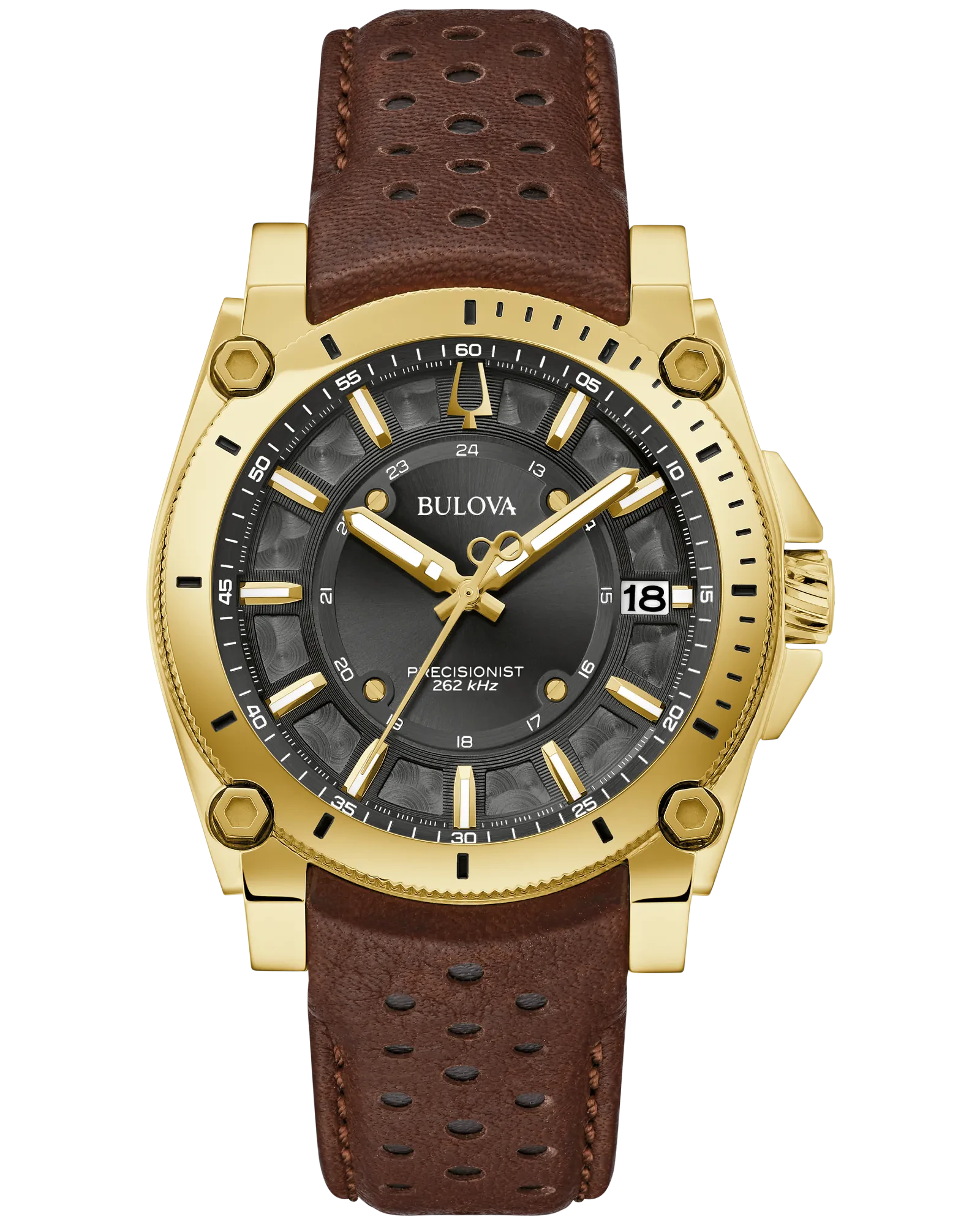 Bulova Black Dial Leather Strap Icon 97B216