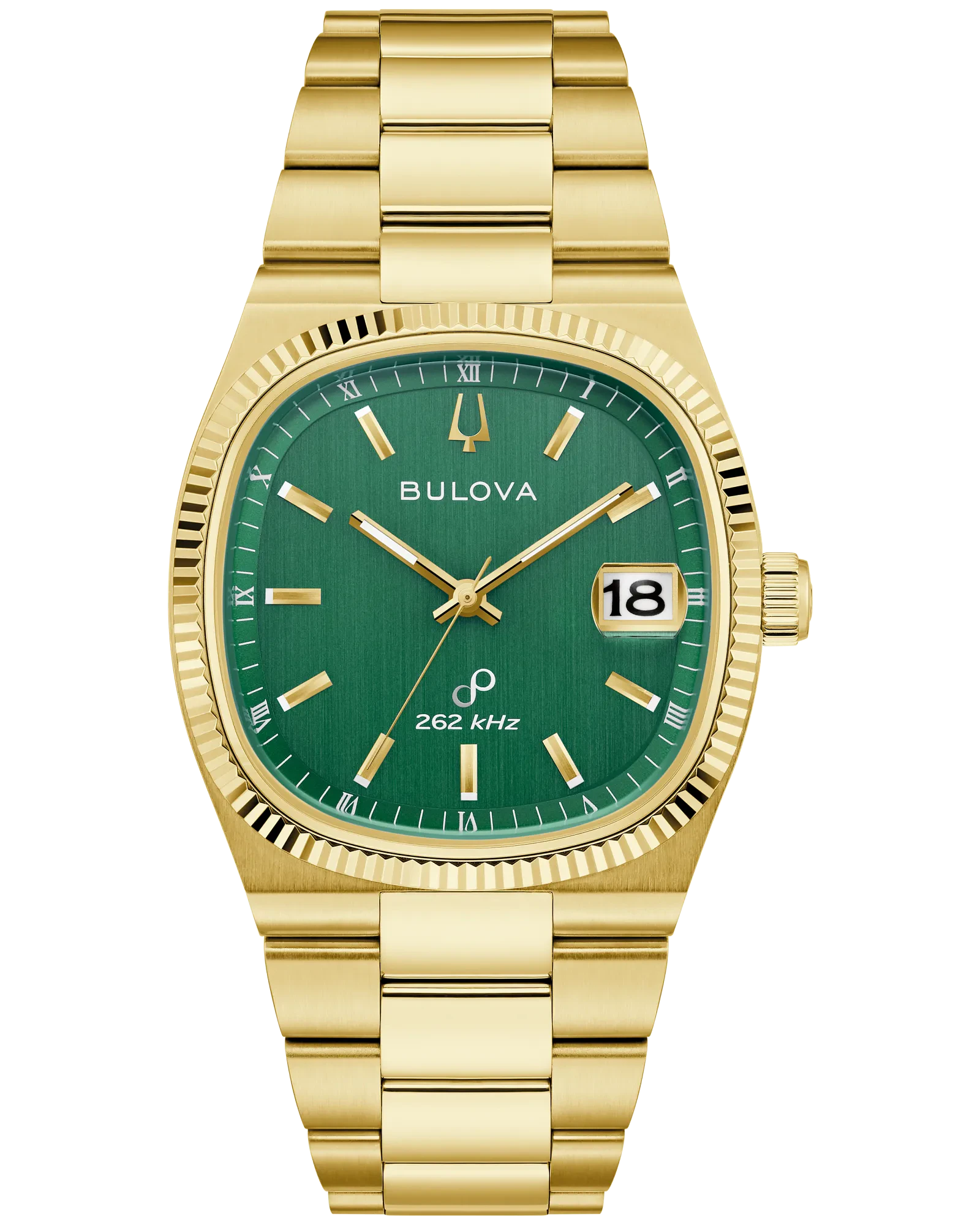 Bulova Green Dial Stainless Steel Bracelet Super Seville 97B237