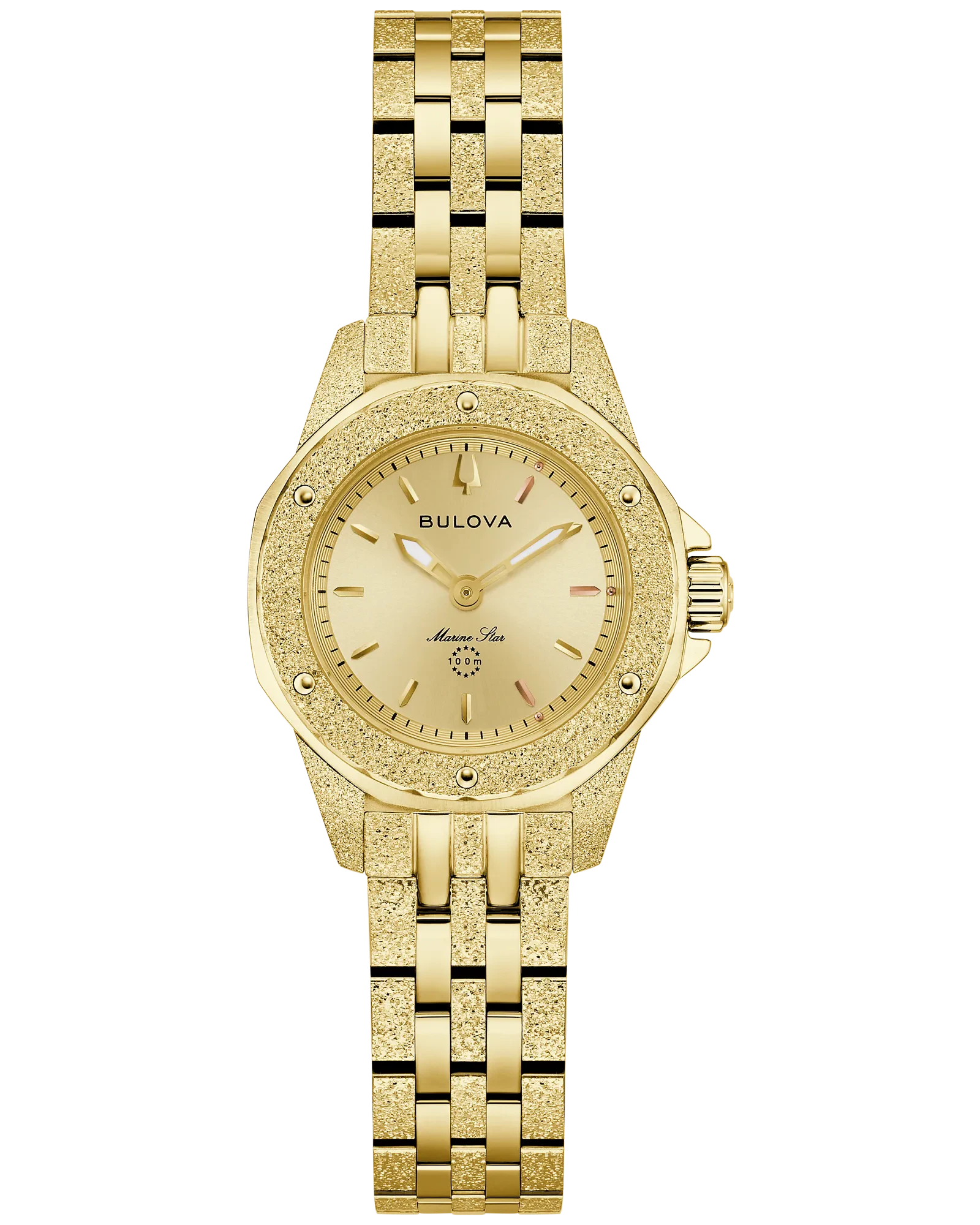 Bulova Champagne Dial Stainless Steel Bracelet Marine Star 97L192