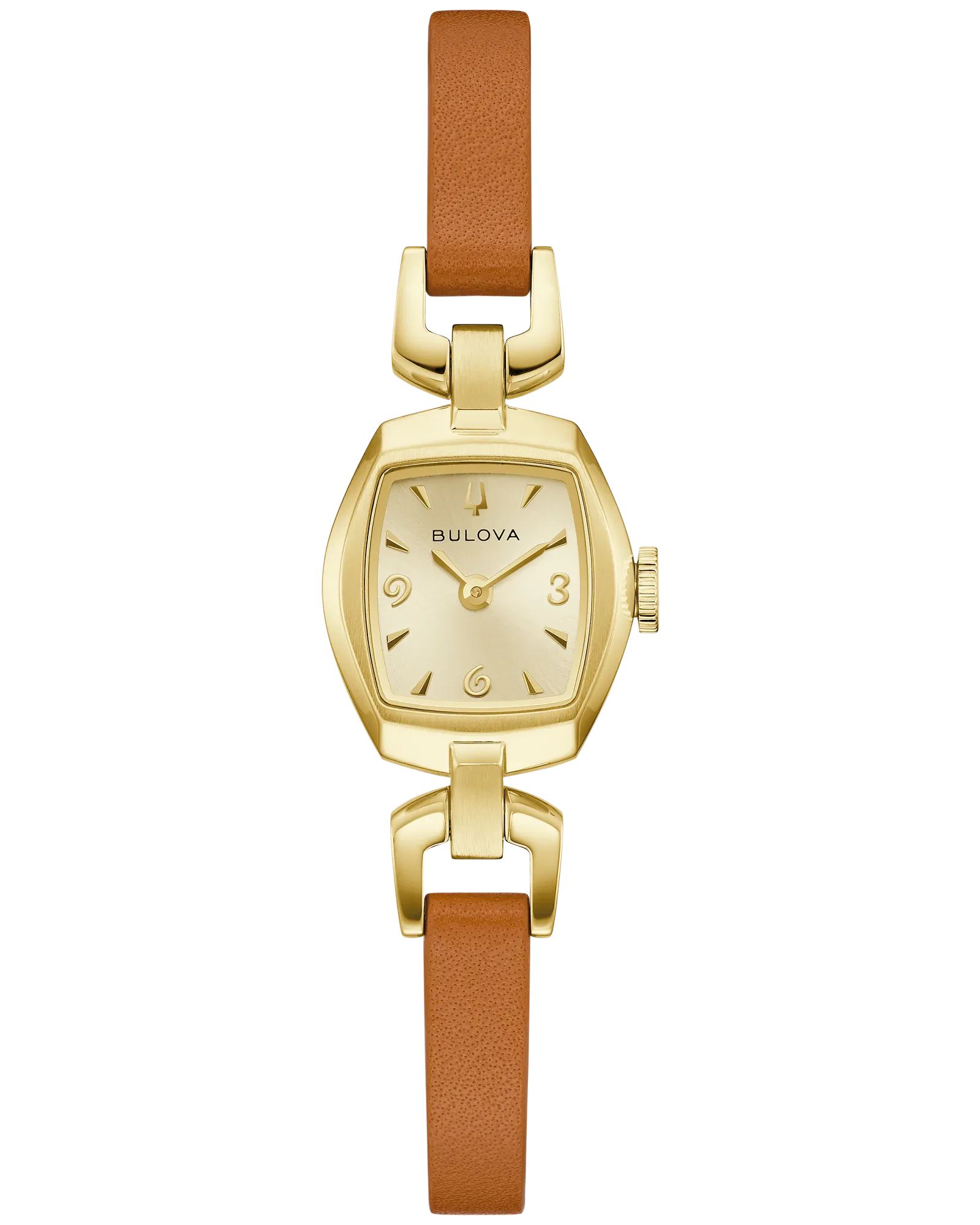 Bulova Champagne Dial Leather Strap Goddess of Time 97L202
