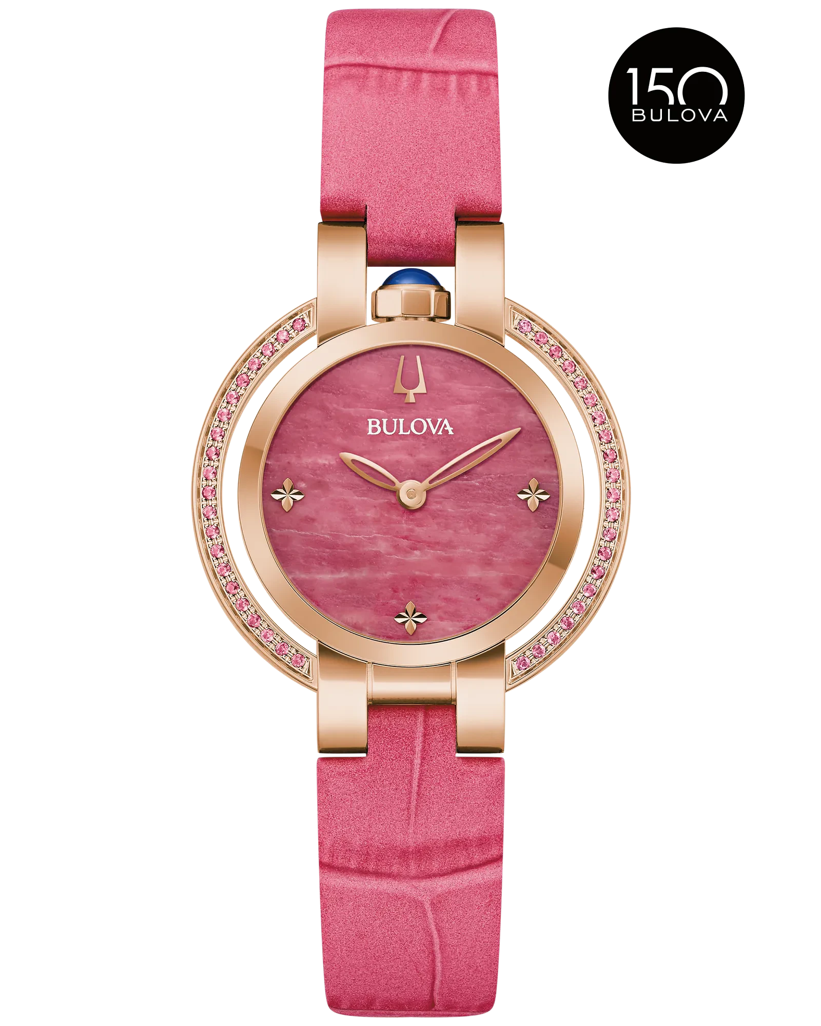 Bulova Pink Dial Leather Strap Rubaiyat Spring 97R103