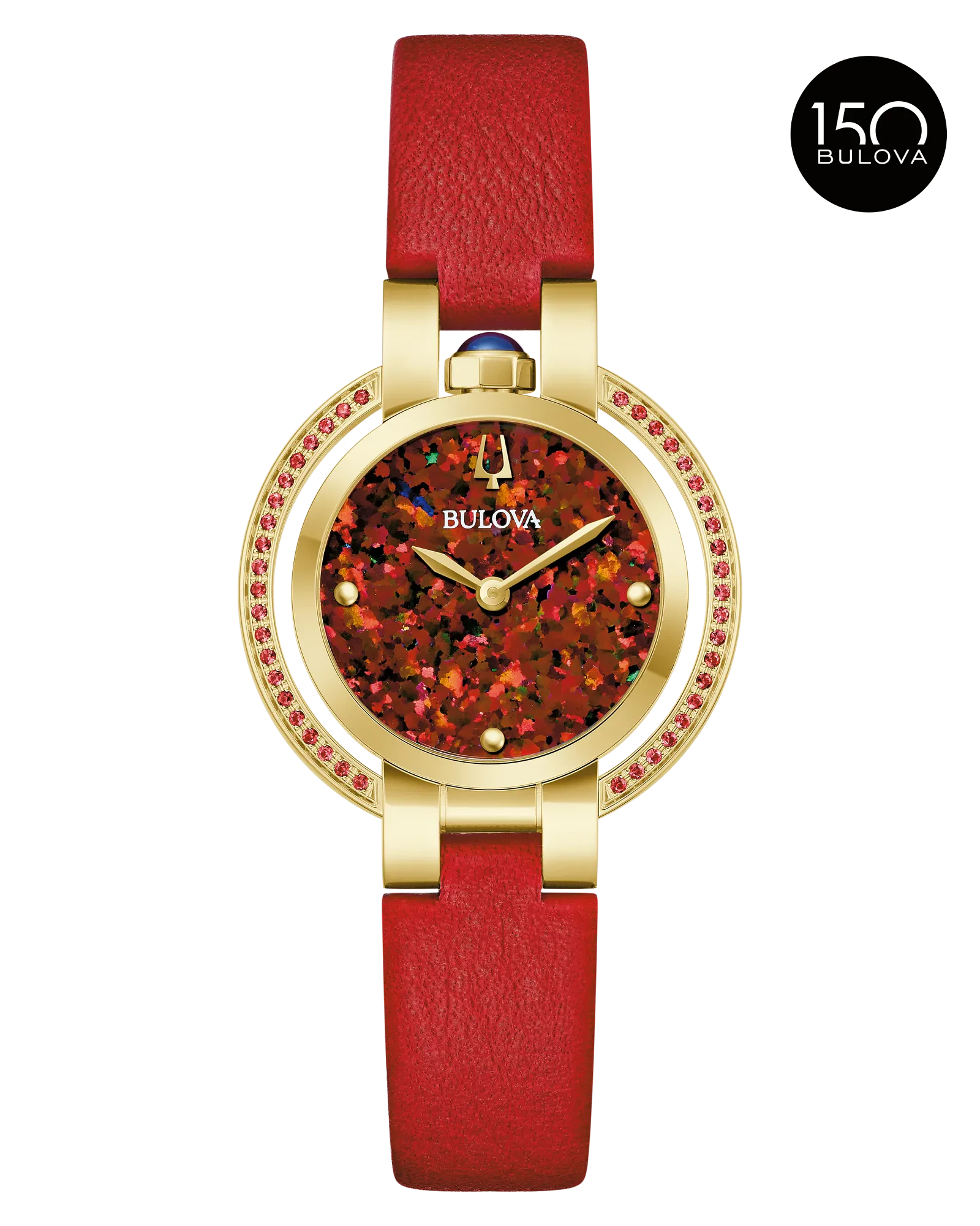 Bulova Red Dial Leather Strap Rubaiyat Autumn 97R105