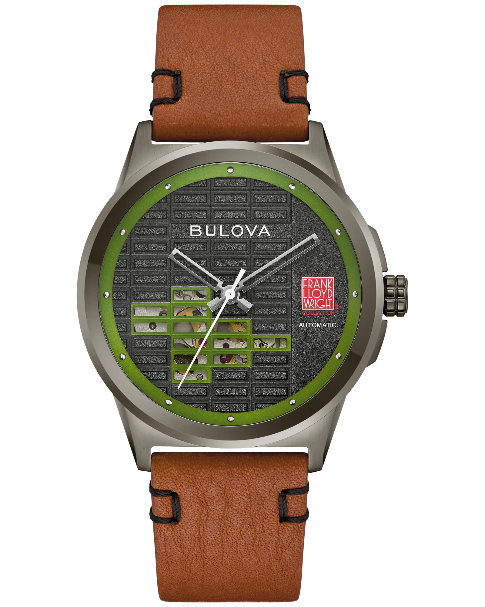 Bulova Black Dial Leather Strap Kalil House Automatic 98A330