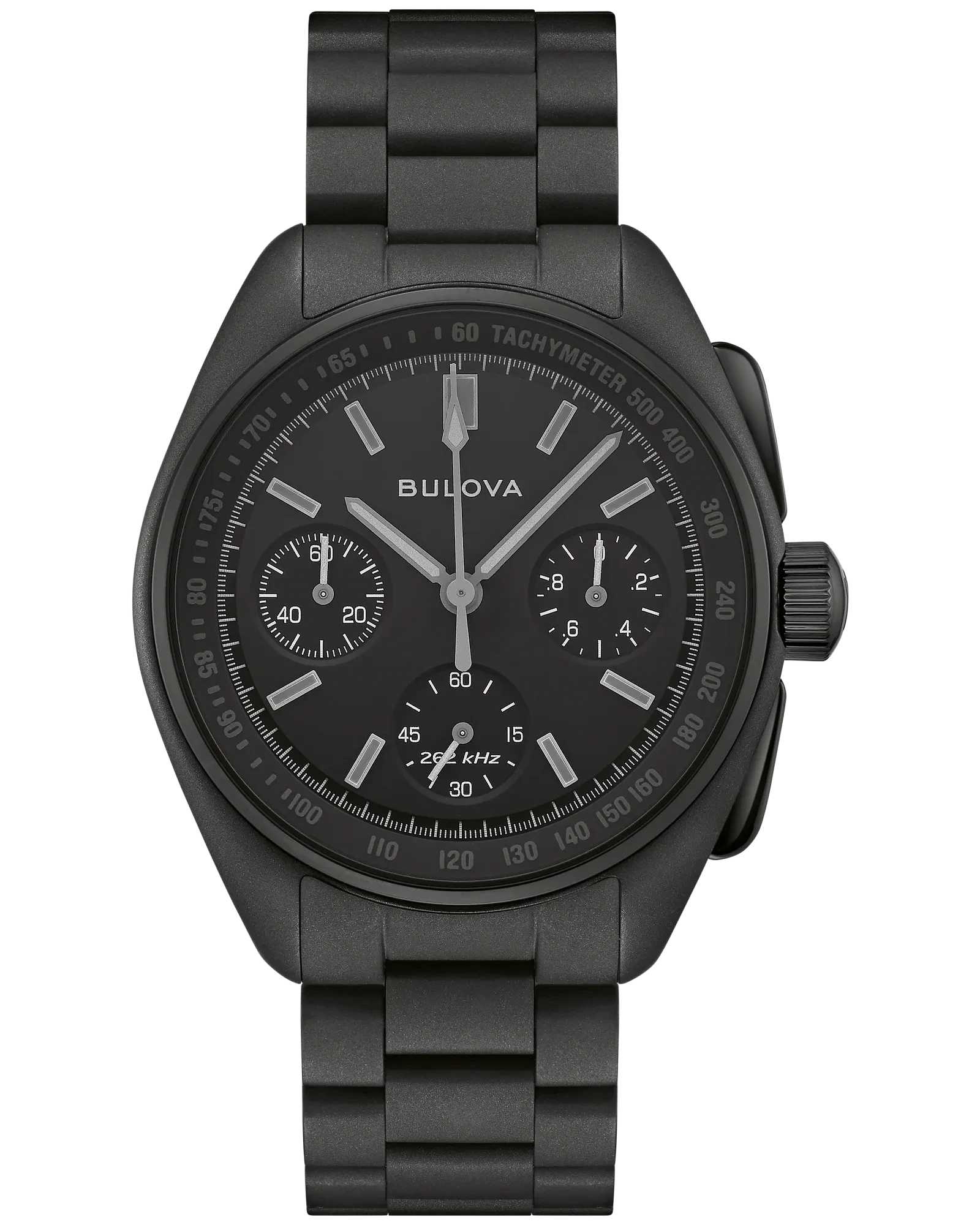 Bulova Black Dial Stainless Steel Bracelet Lunar Pilot Black Hole 98A335