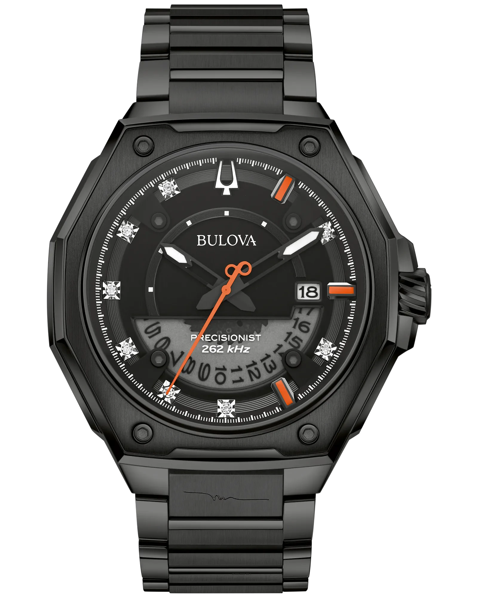 Bulova Black Dial Stainless Steel Bracelet Series X 98D183