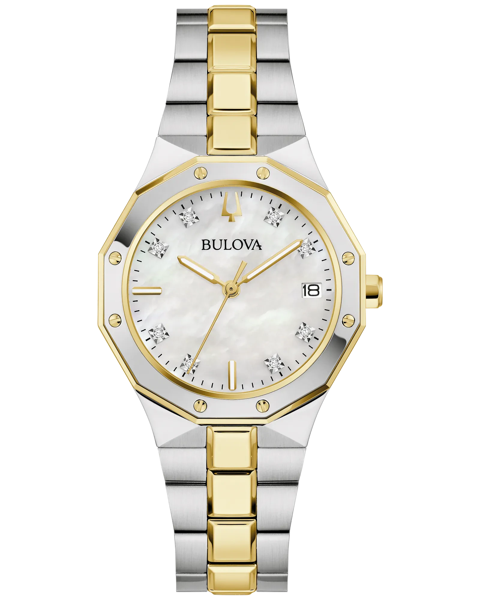 Bulova White Dial Stainless Steel Bracelet Prestige 98P234