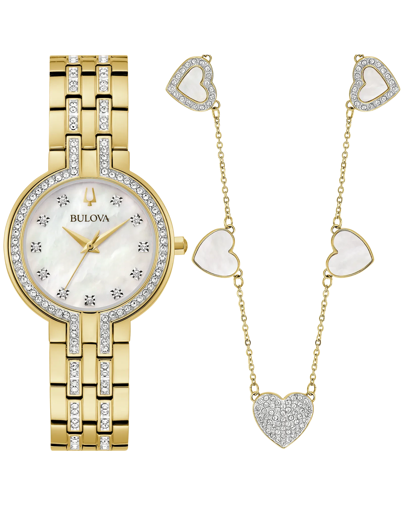 Bulova White Dial Stainless Steel Bracelet Crystal 98X138