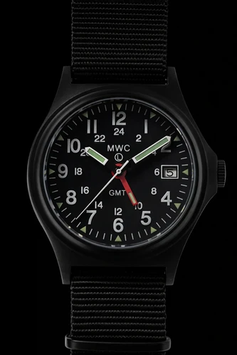 Cooper Watches MWC GMT (Dual Time Zone) 200m/660ft Water resistant Military Watch in Black PVD