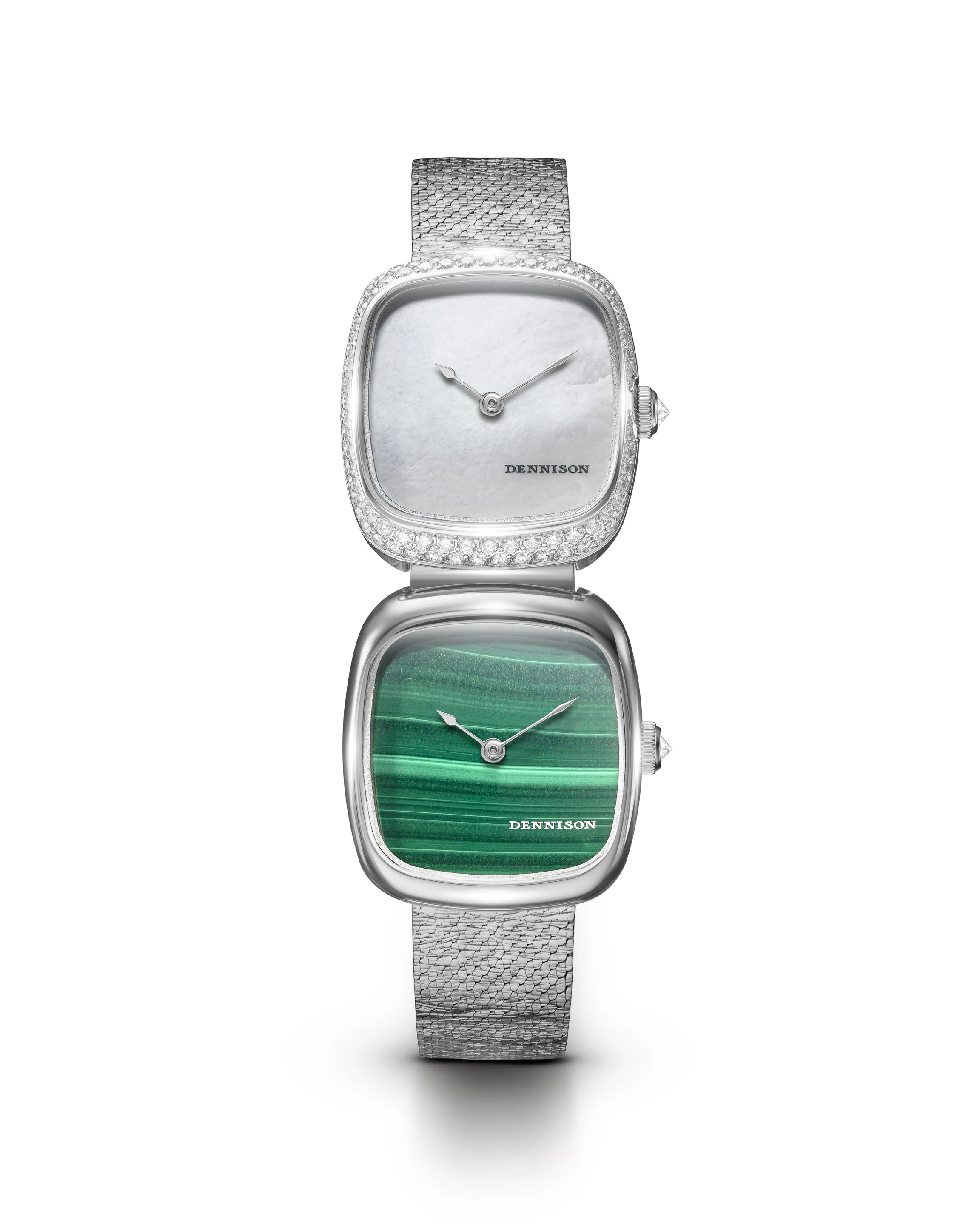Dennison Dual Time Mini – White MOP & Malachite