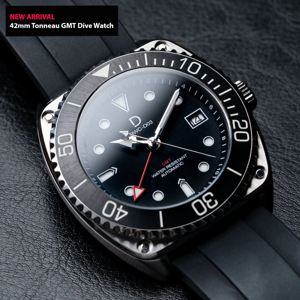 DIYWATCH Club 42mm GMT Tonneau Dive Watch