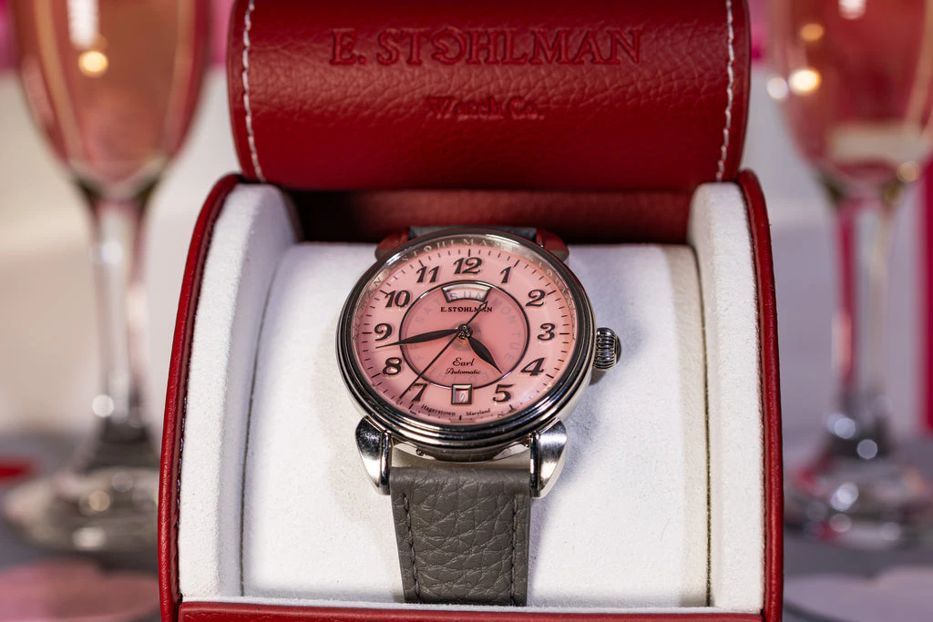 E. Stohlman Watch Co. The Earl - Limited Edition - Pink Agate Dial
