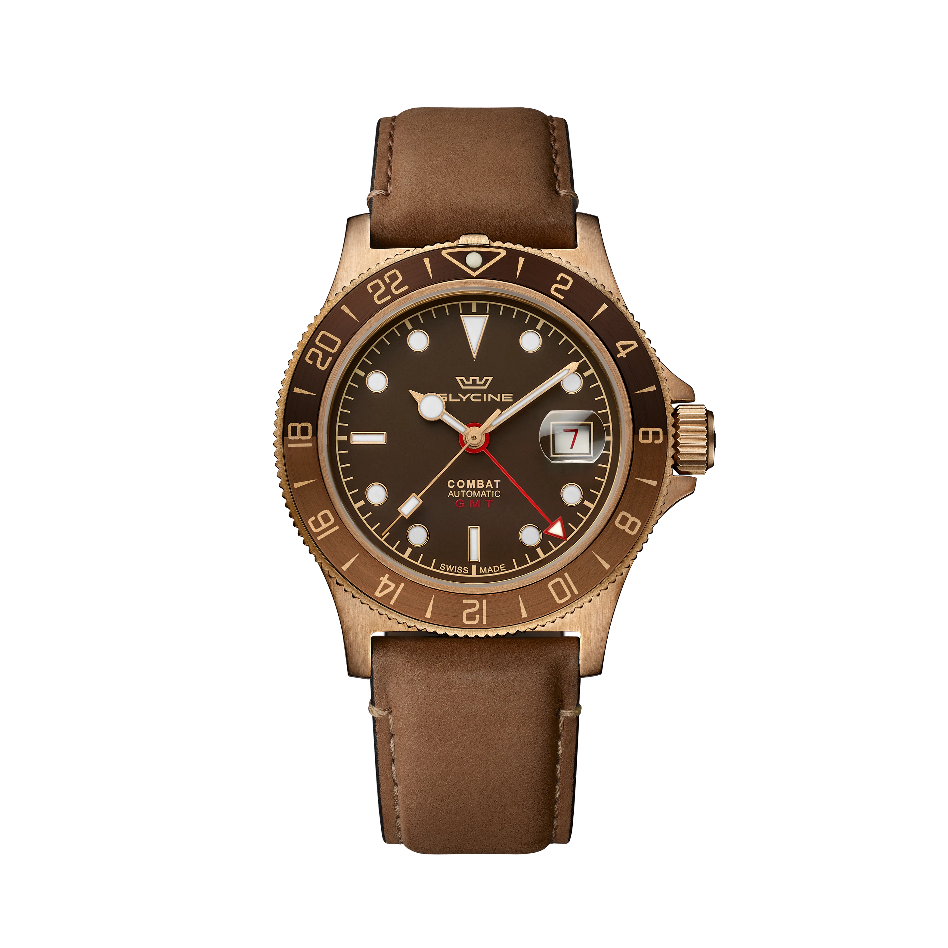 Glycine Men's Combat Sub Sport GMT Bronze 42mm Automatic Watch GL0316