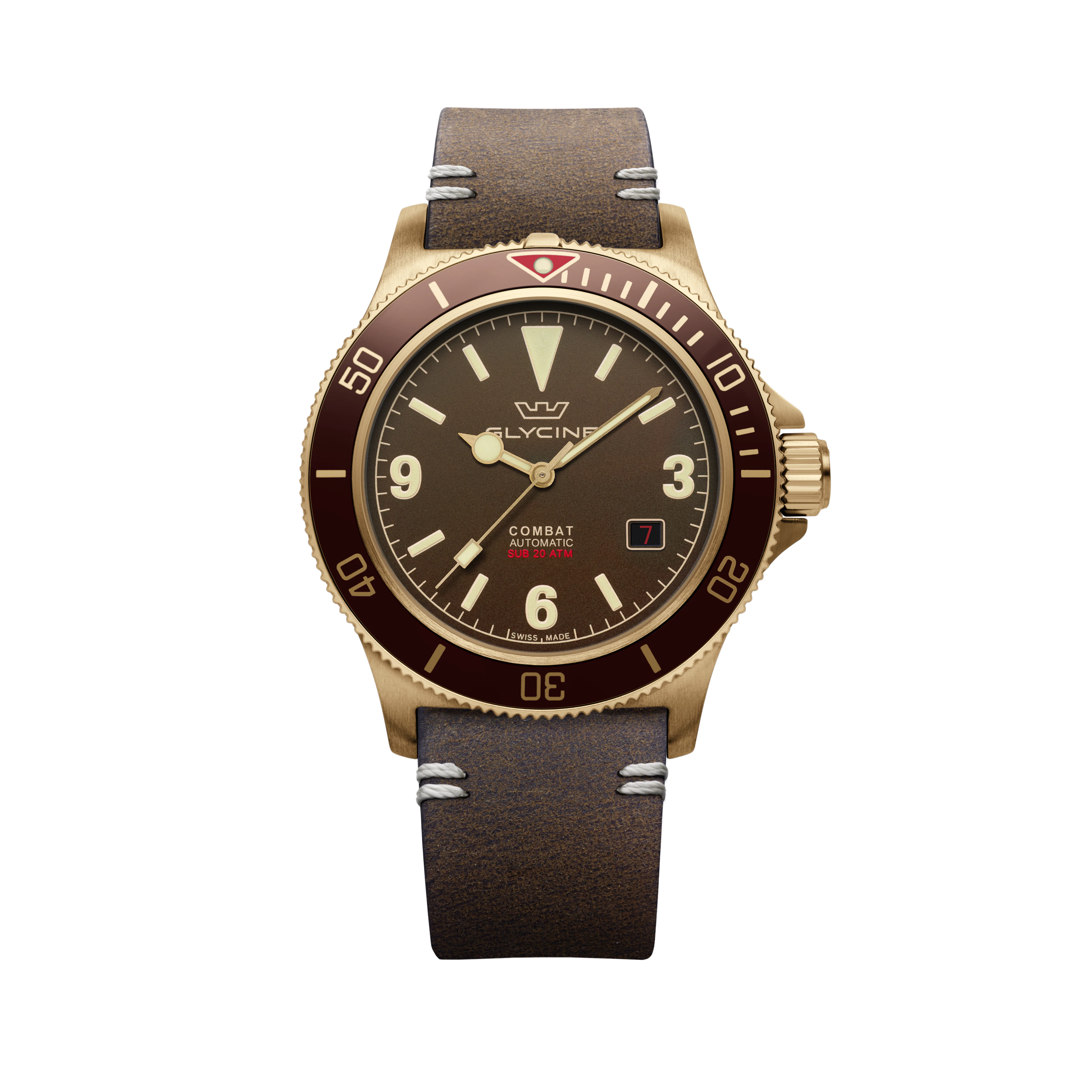 Glycine Men's Combat Sub Vintage Bronze 42mm Automatic Watch GL0420