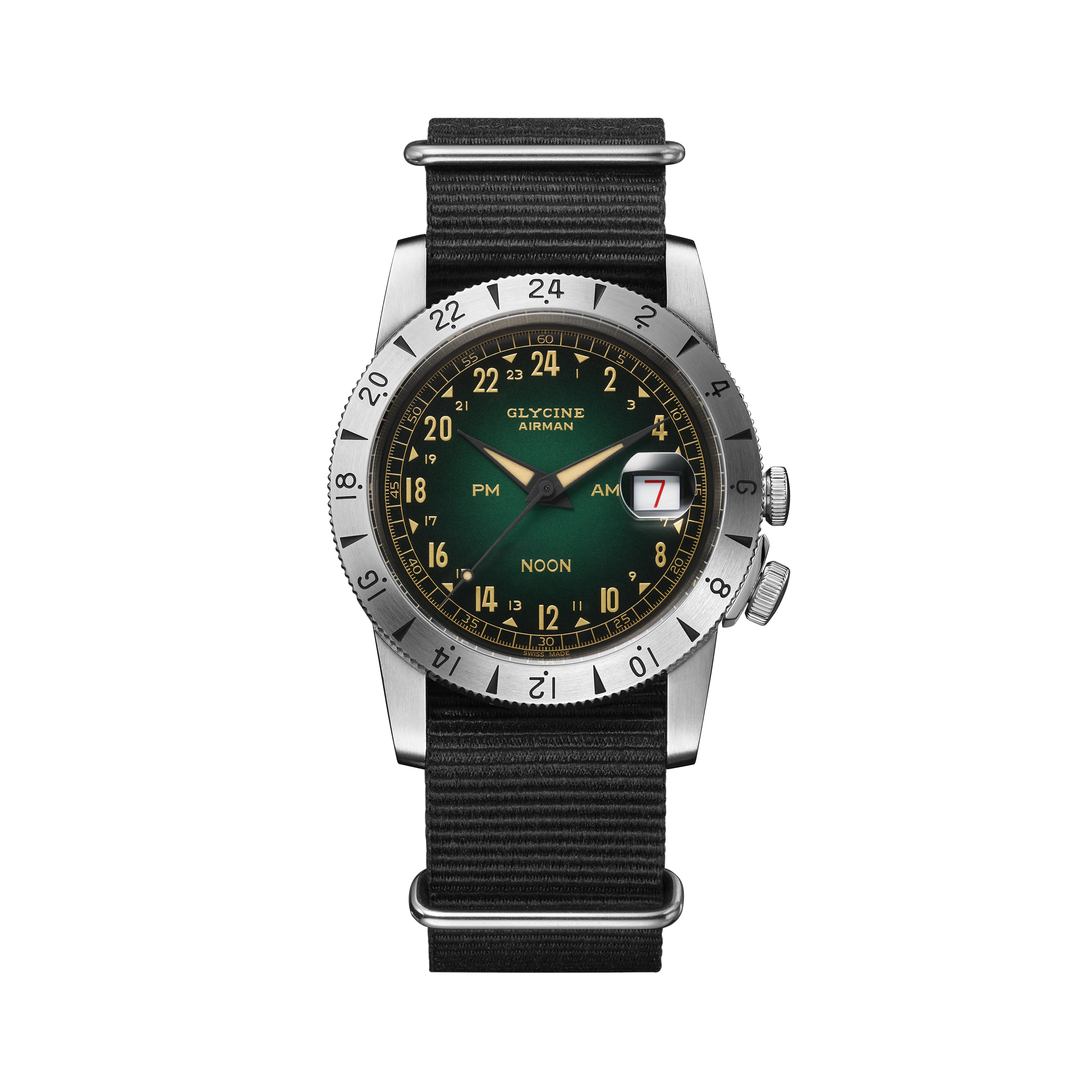 Glycine Men's Airman Vintage Noon Purist 40mm Automatic Watch GL0476