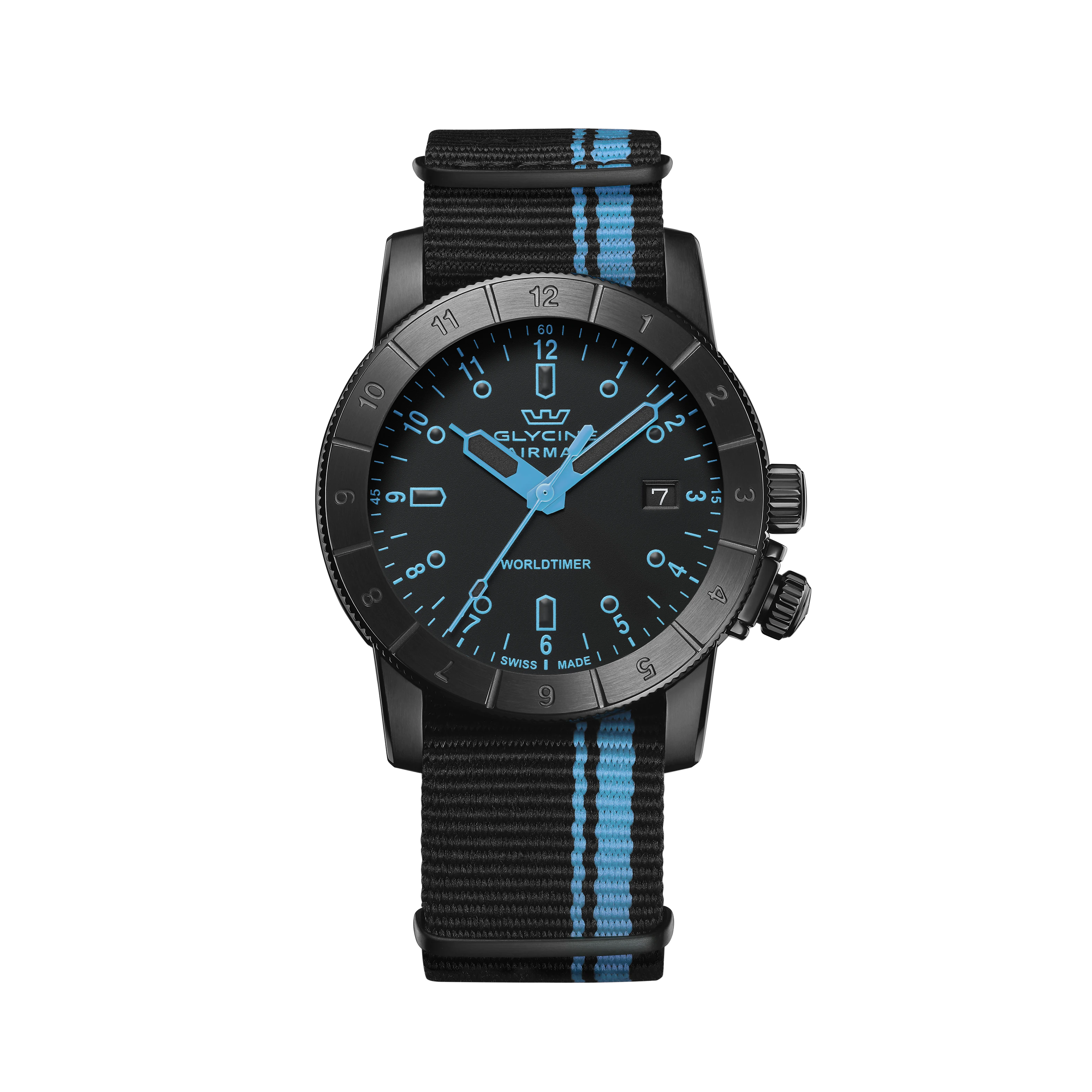 Glycine Men's Airman Worldtimer 42mm Quartz Watch GL1035