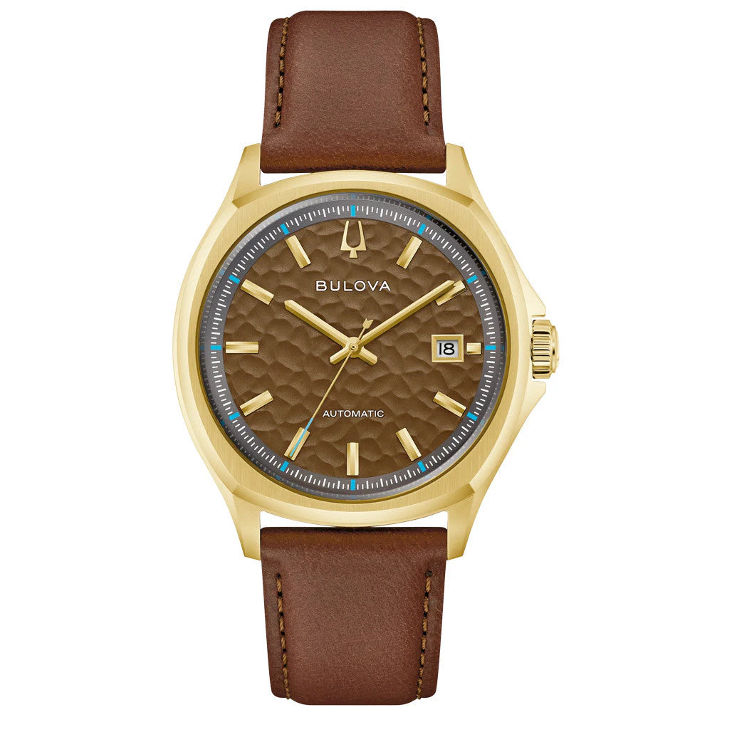 Islander Bulova Tony Bennett NYC Brown Hammered Dial Watch #97B244