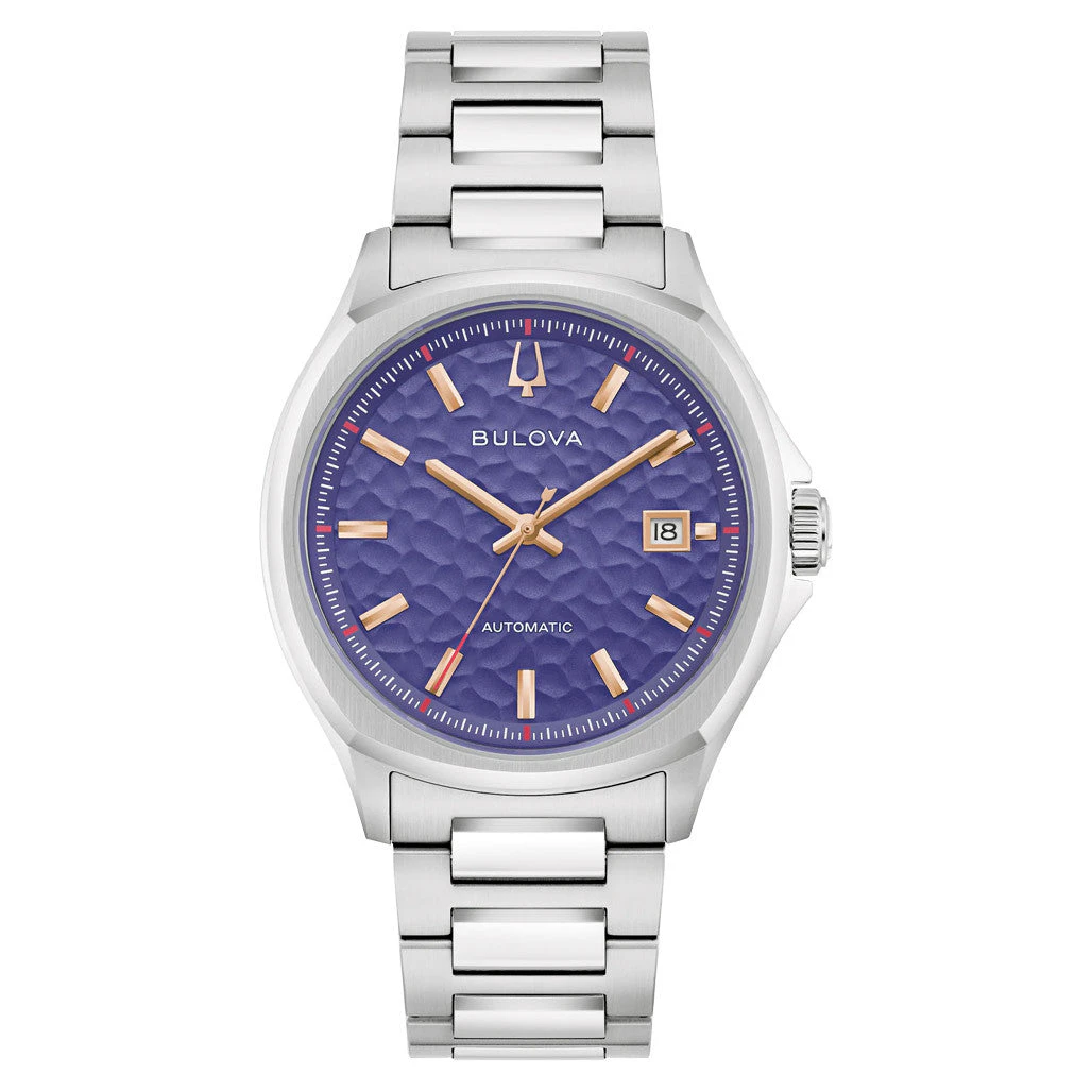 Islander Bulova Tony Bennett NYC Purple Hammered Dial Watch #96B484