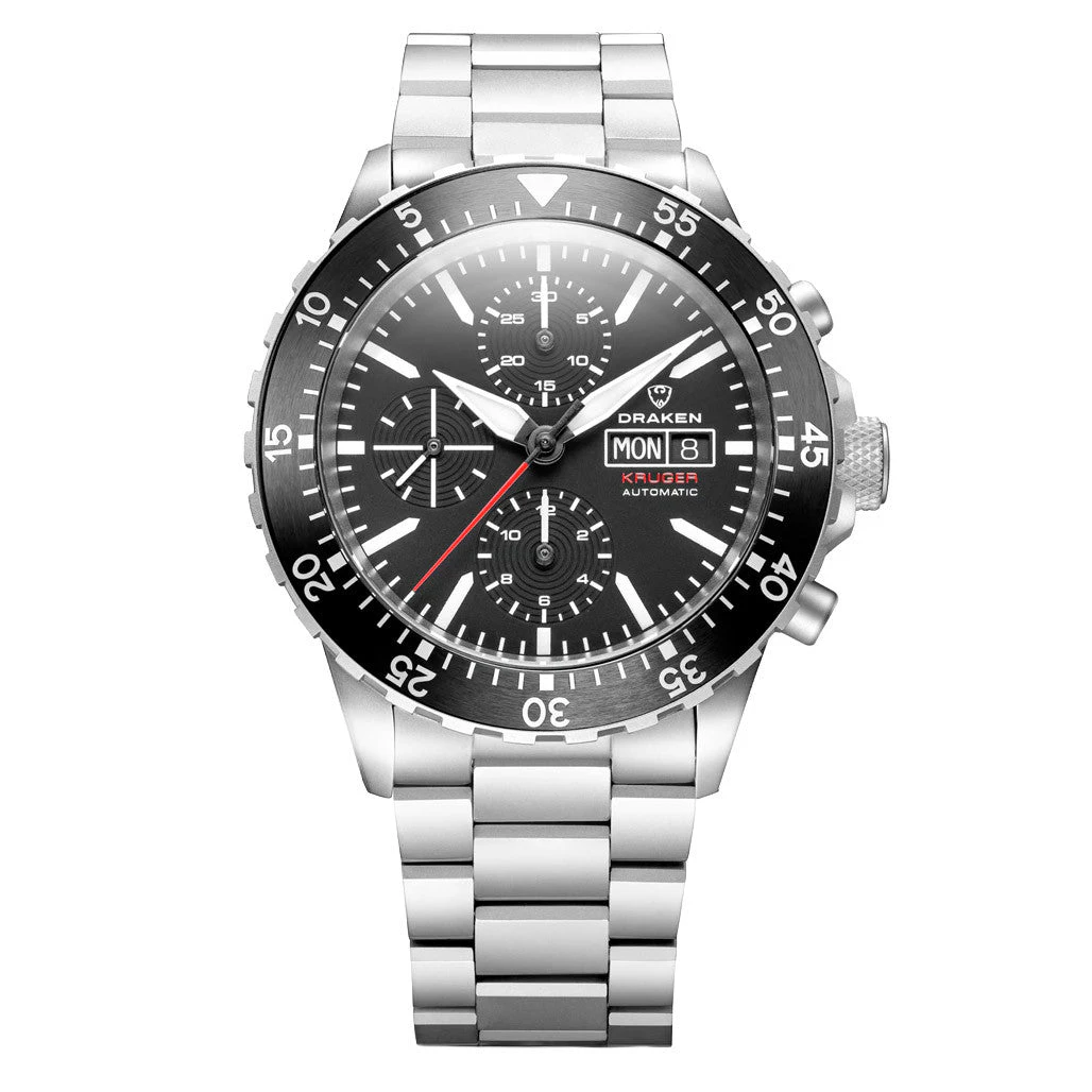 Islander Draken Kruger Automatic Titanium Chronograph with Black Dial #DKN-14