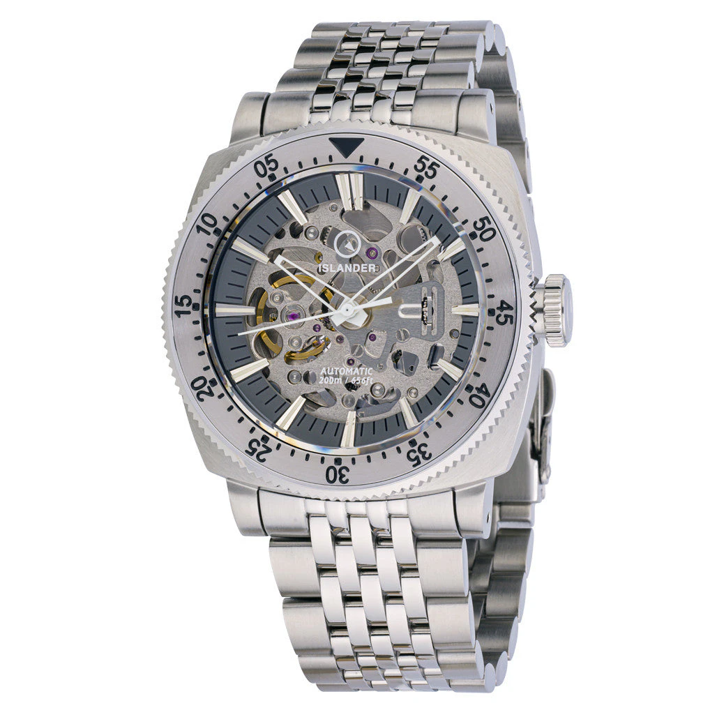 Islander Baiting Hollow Steel Skeleton Dive Watch #ISL-166