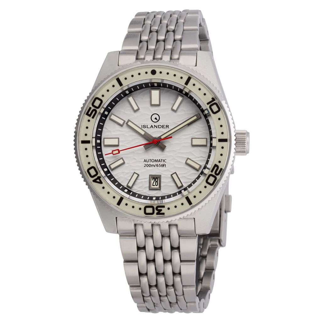 Islander Northport Automatic Dive Watch with White Ripple Dial #ISL-360