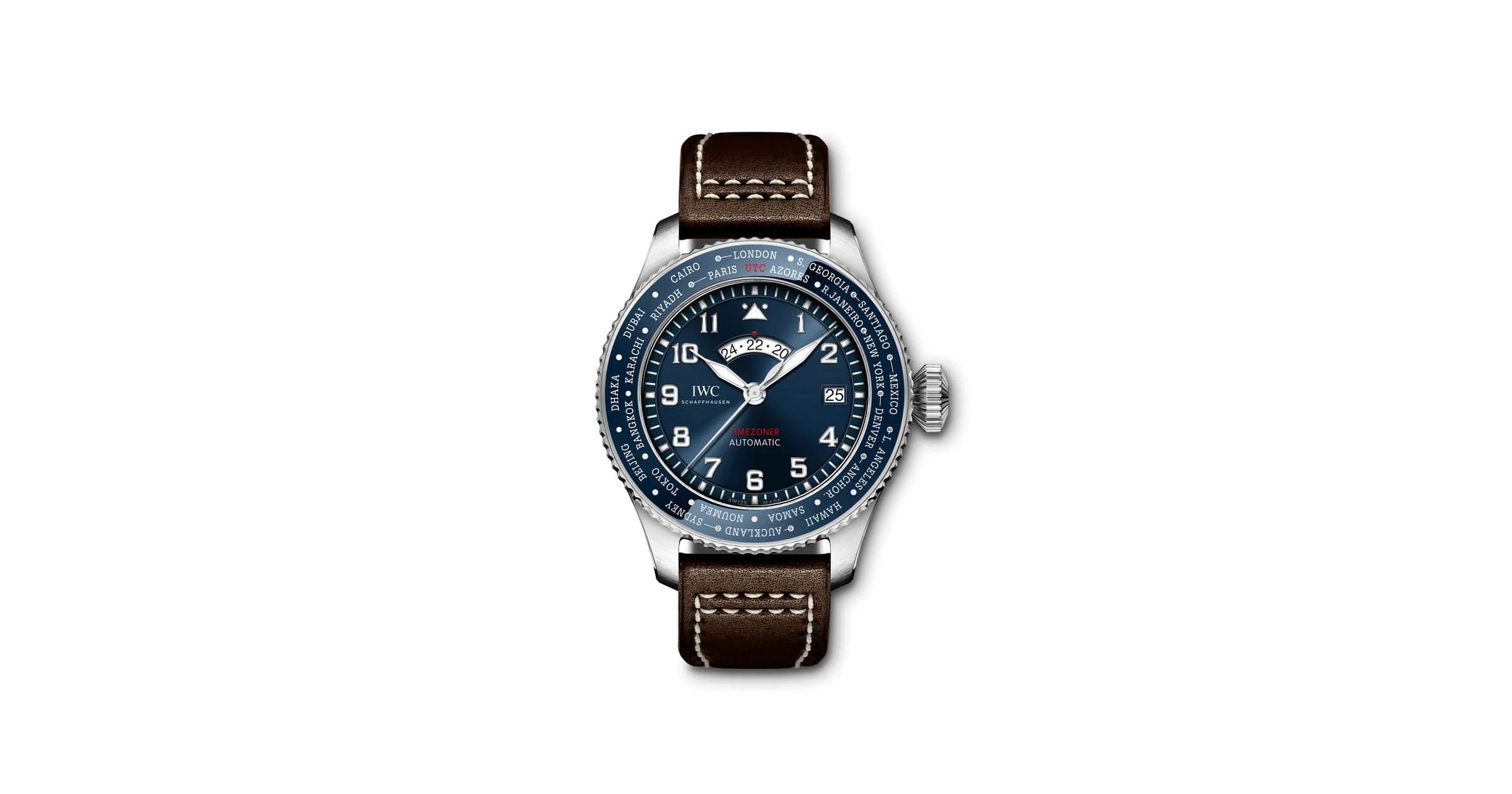 IWC Schaffhausen Iw395601 Pilots Watch Timezoner Top Gun Woodland