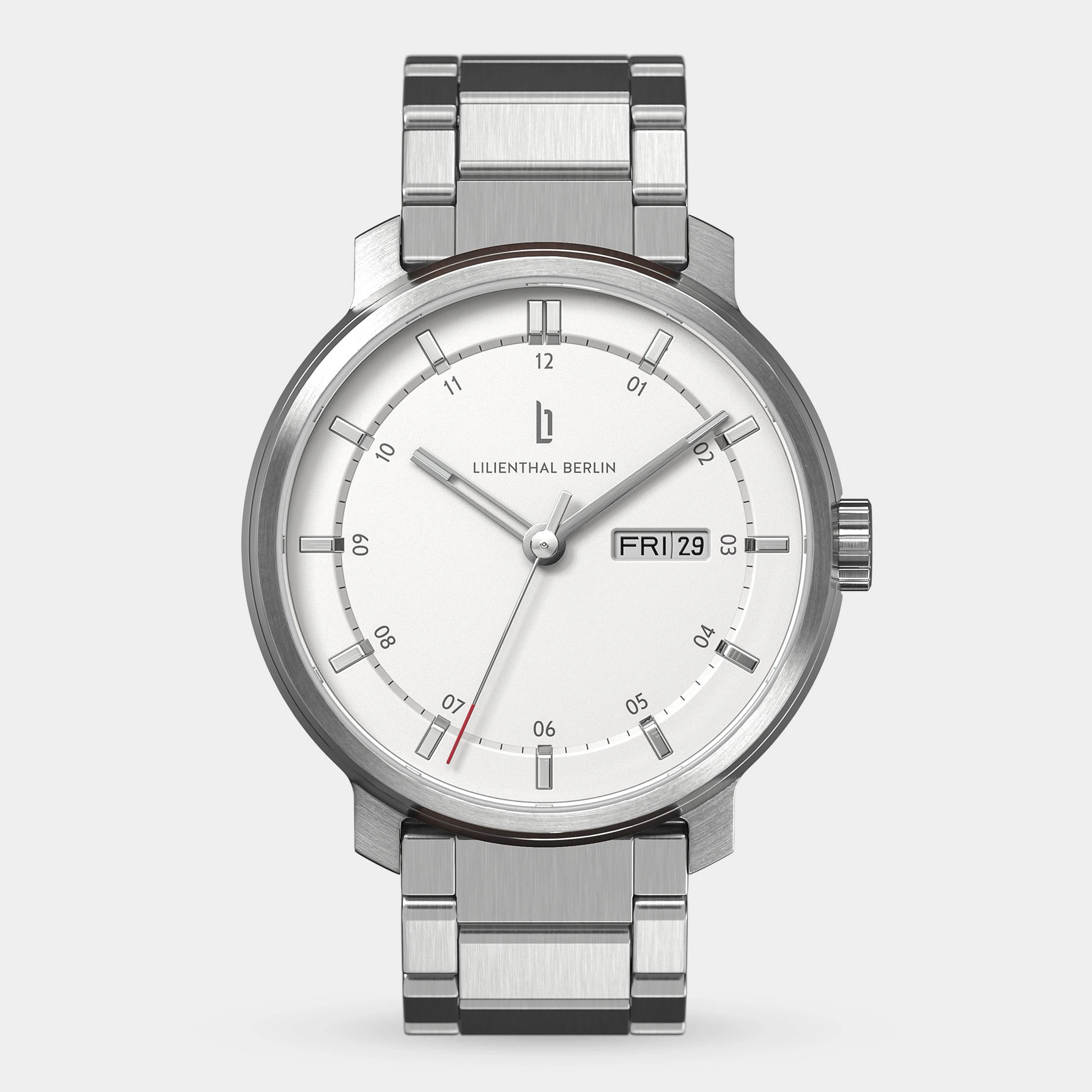 Lilienthal Berlin Neolux Day Date – Silver White