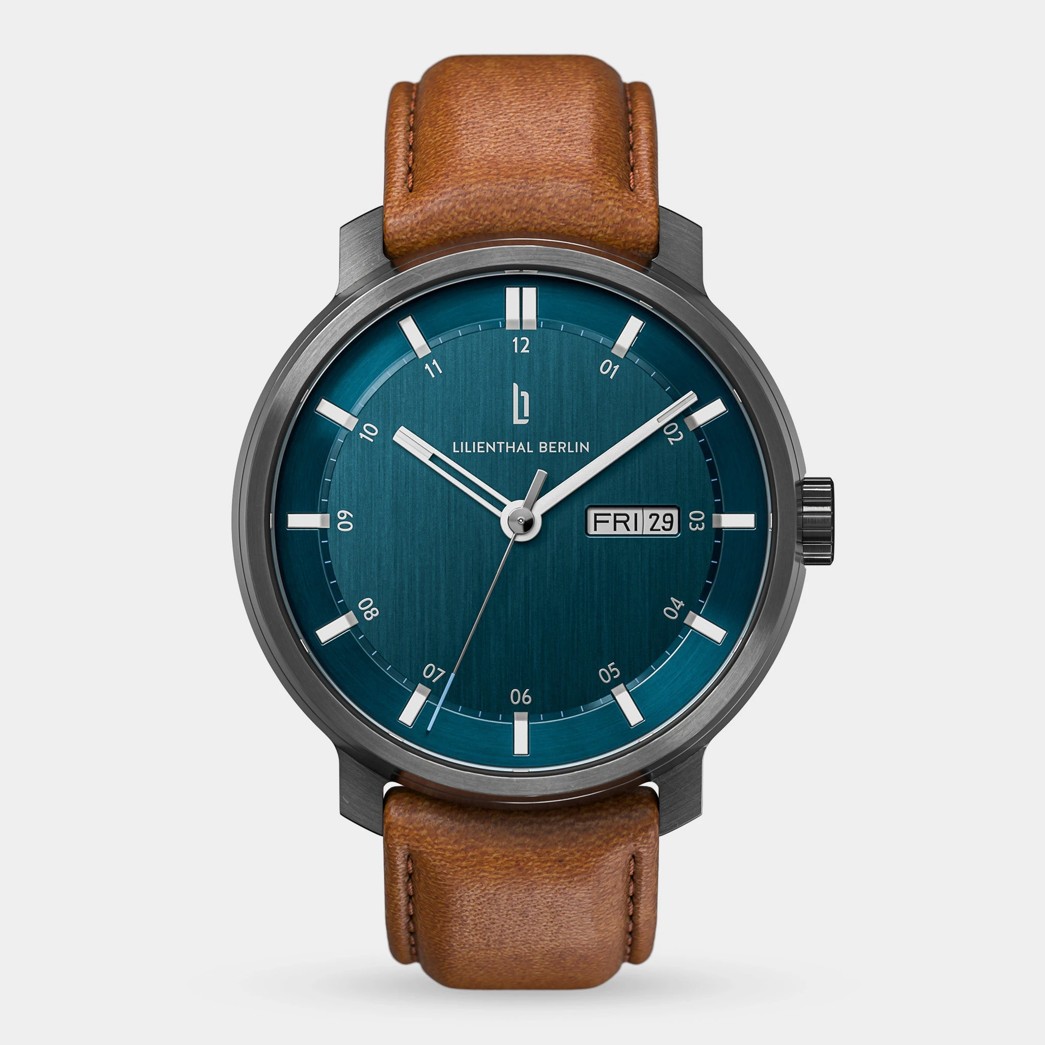 Lilienthal Berlin Neolux Day Date – Dark Silver Blue