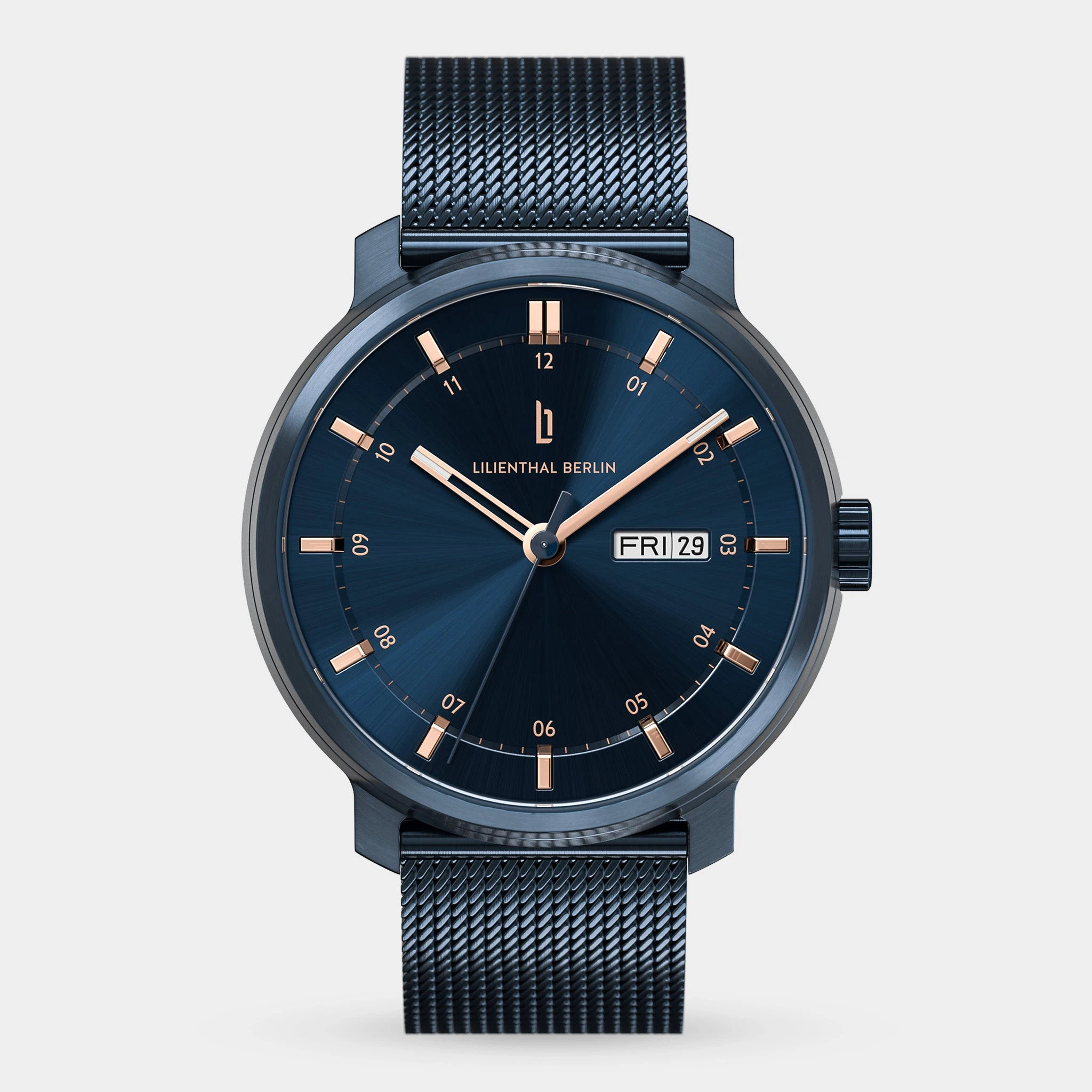Lilienthal Berlin Neolux Day Date – Blue Rose Gold